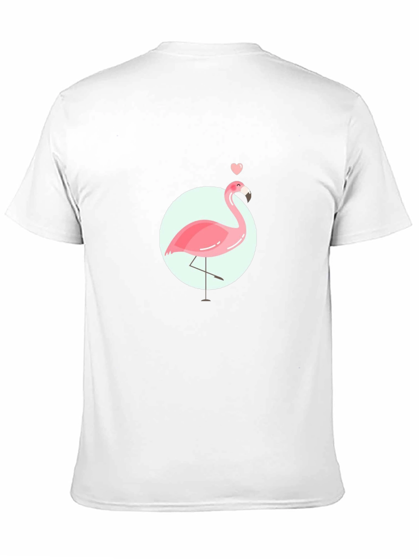 Black Pink Flamingo Graphic Tee - Black Cotton Casual T-Shirt view 11