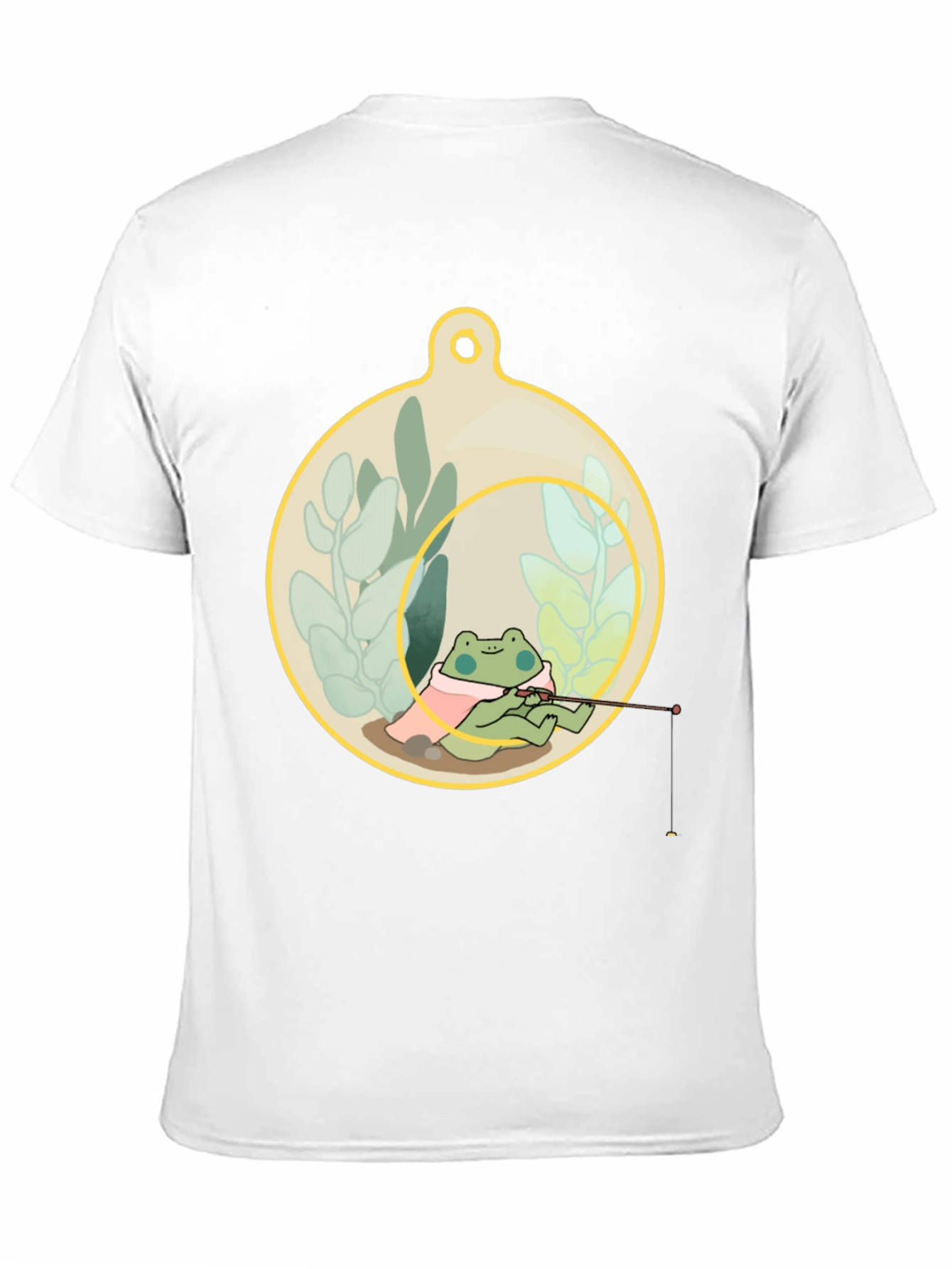 Black Frog Fishing in a Terrarium T-Shirt view 11
