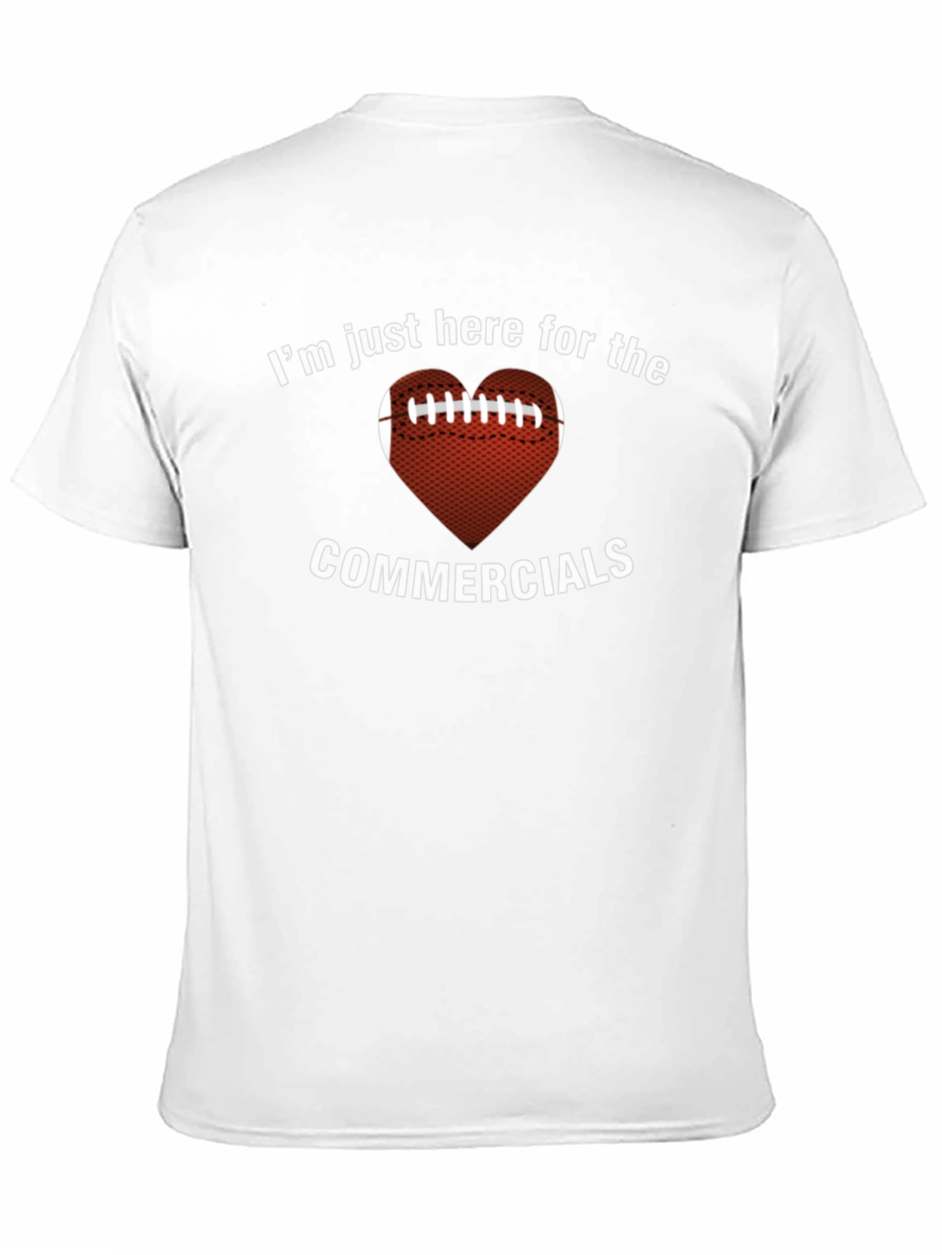 Black Football Heart Commercials T-Shirt view 11