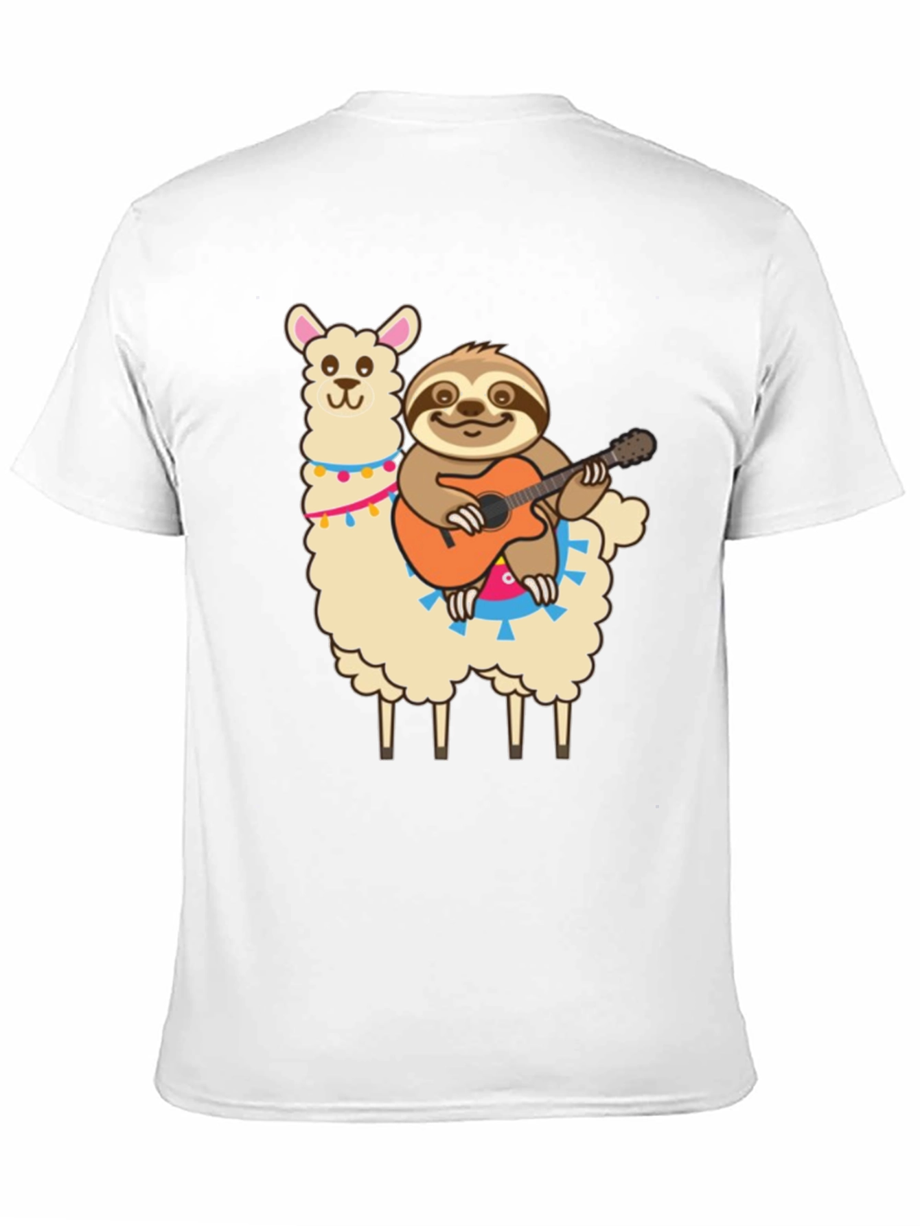 Black Llama & Sloth Guitar T-Shirt view 11