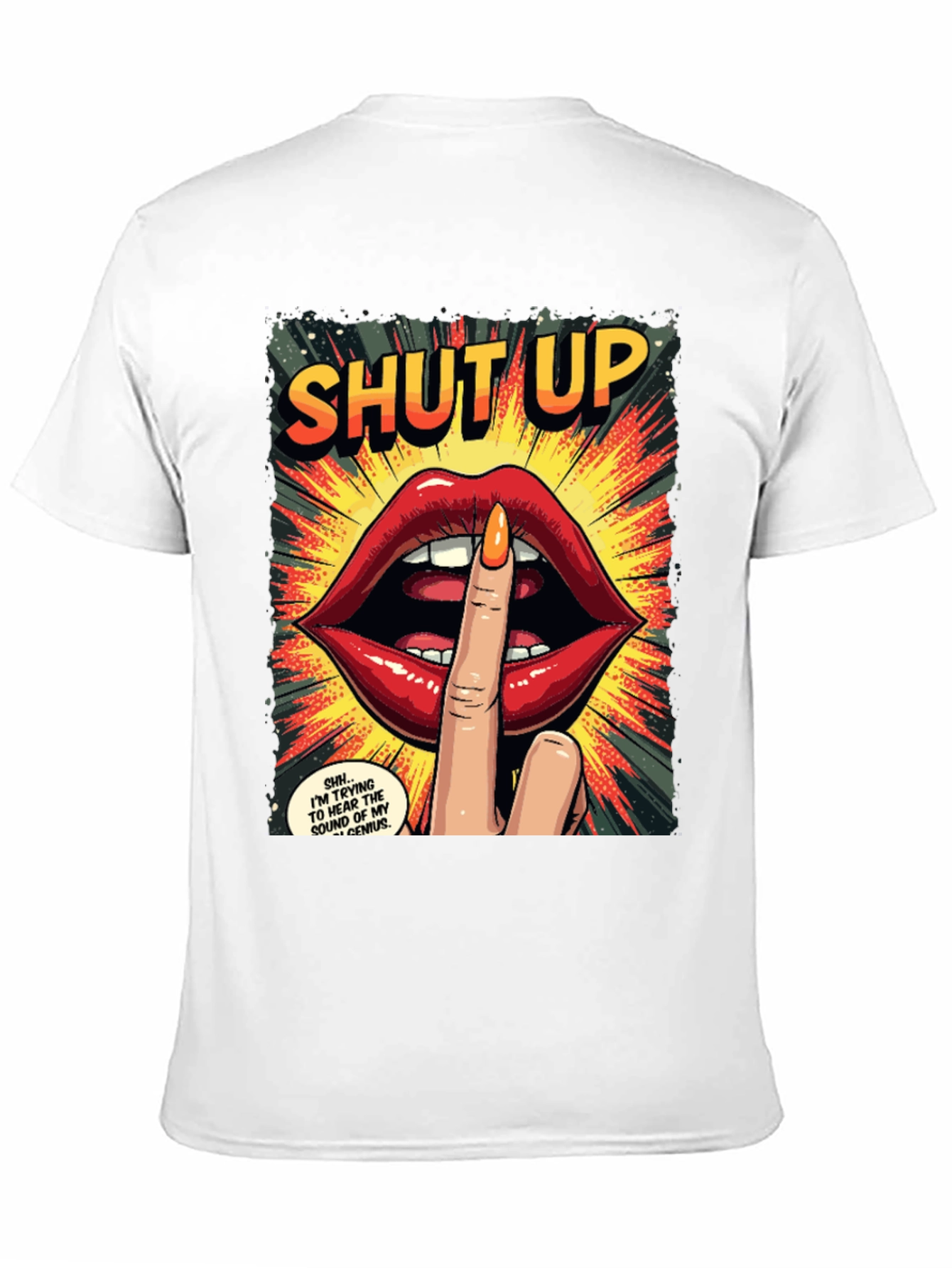 Black Shut Up Graphic Tee - Comic Book Style view 11
