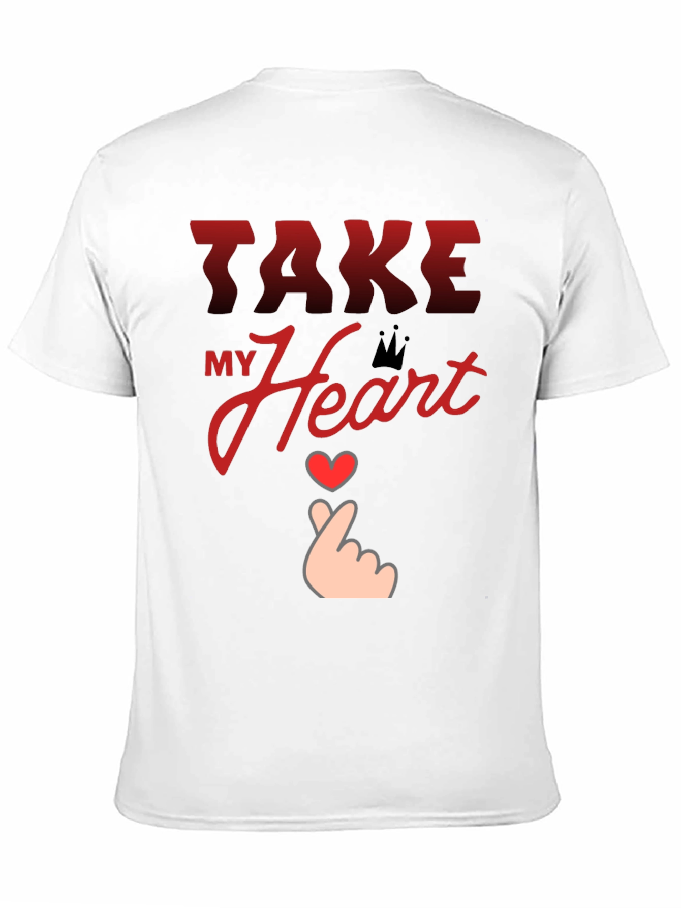 Black Take My Heart Graphic Tee - Trendy Love Design T-Shirt view 11