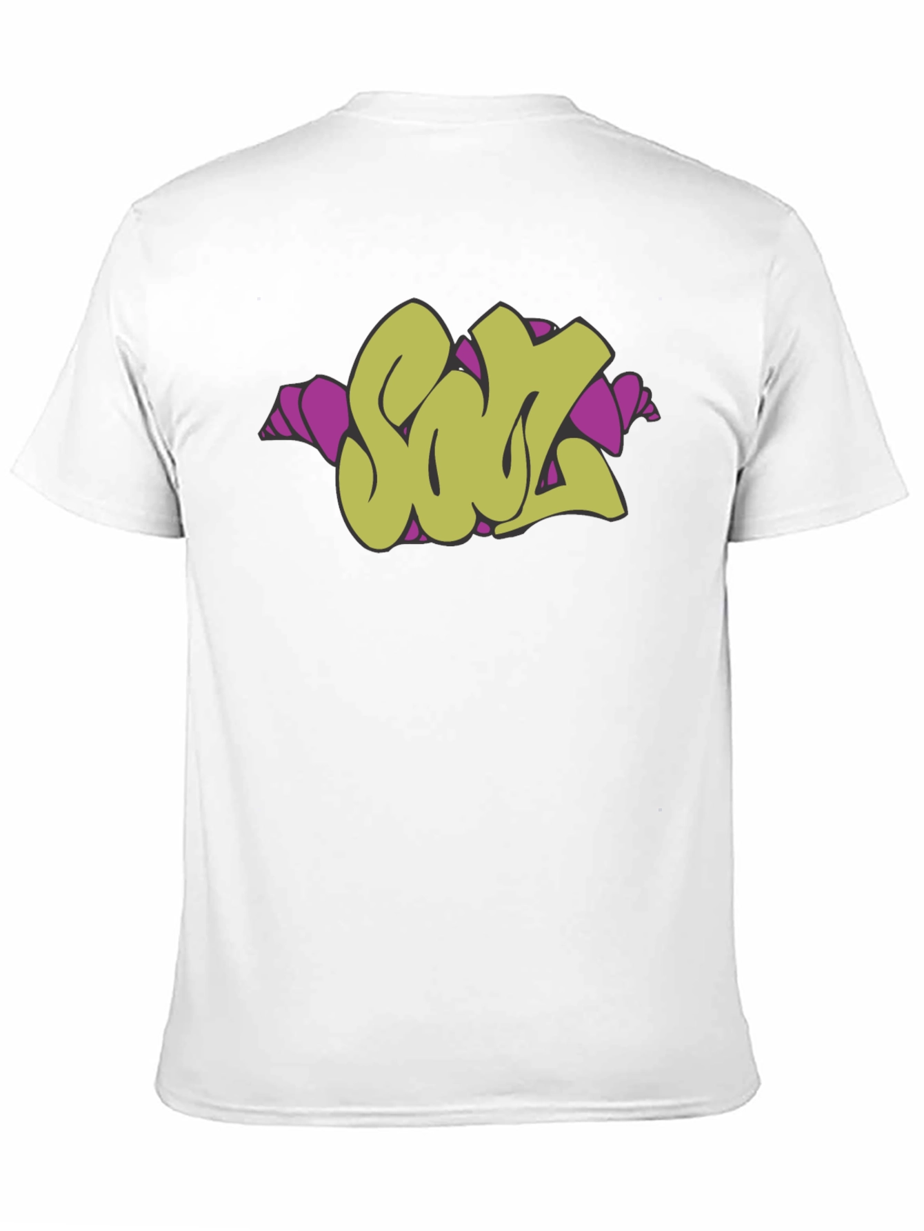 Black Graffiti Style Olive 'SOUL' Graphic Black T-Shirt view 11