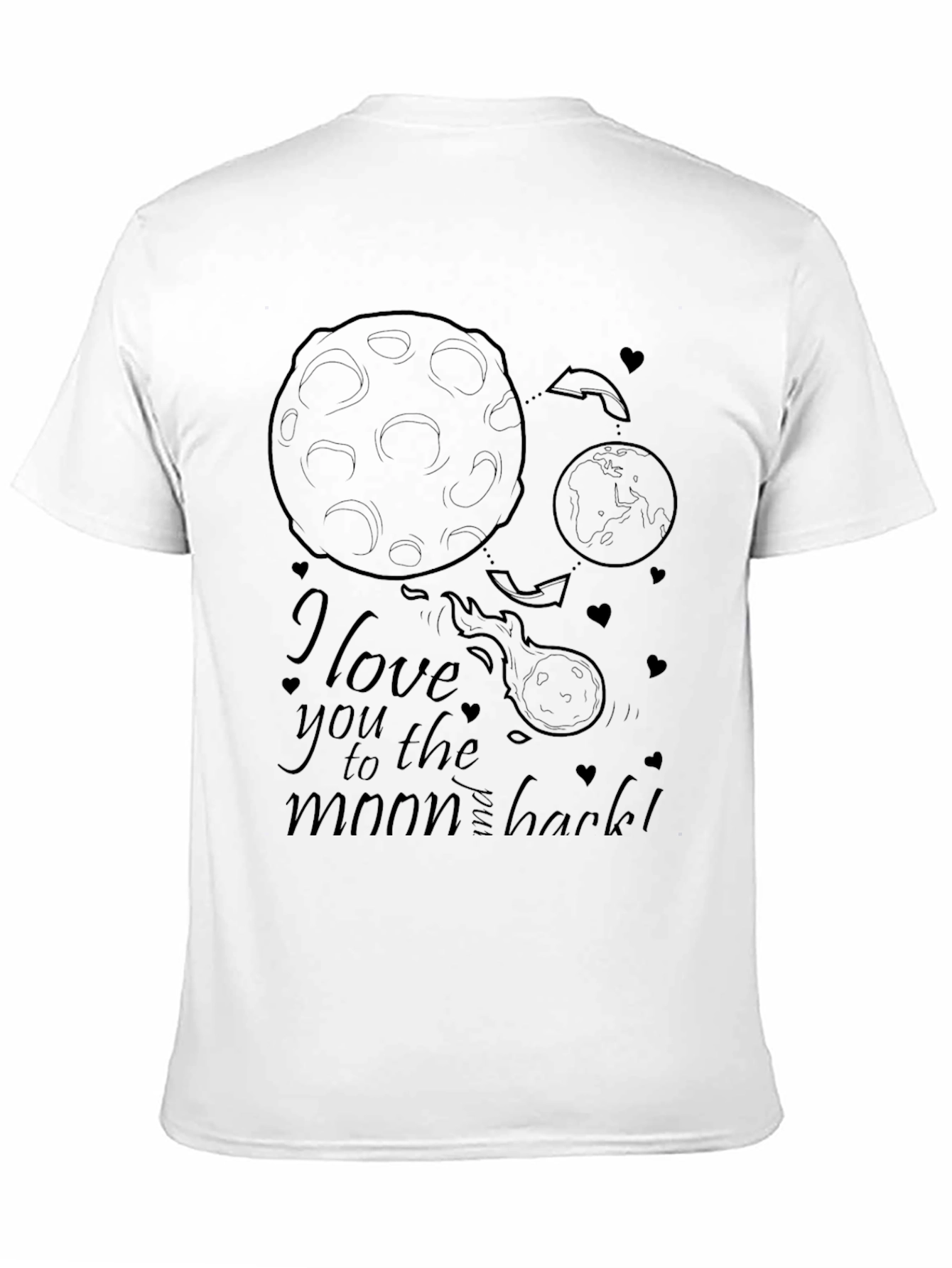 Black I Love You to the Moon and Back T-Shirt view 11