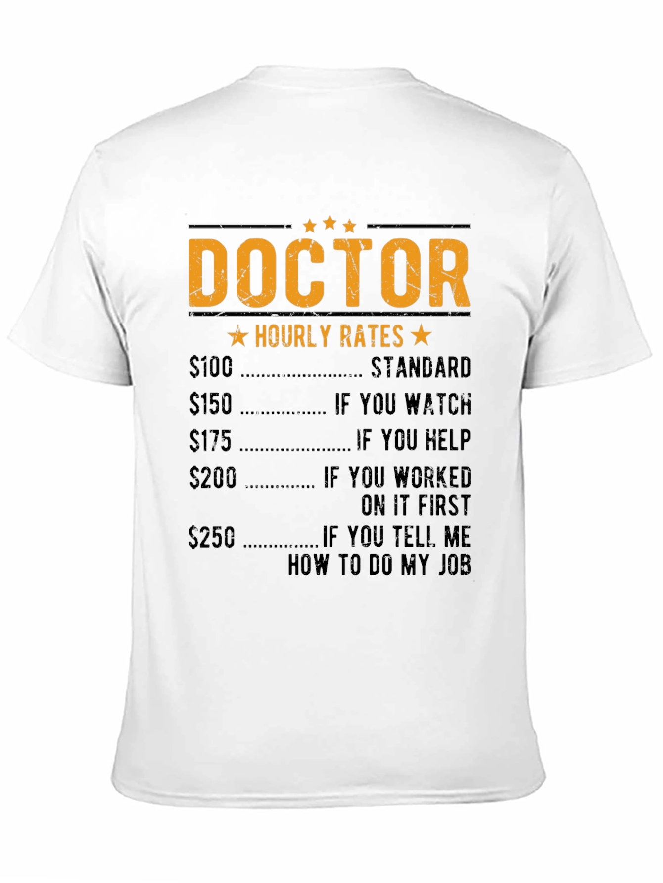 Black Doctor Hourly Rate Funny T-Shirt view 11