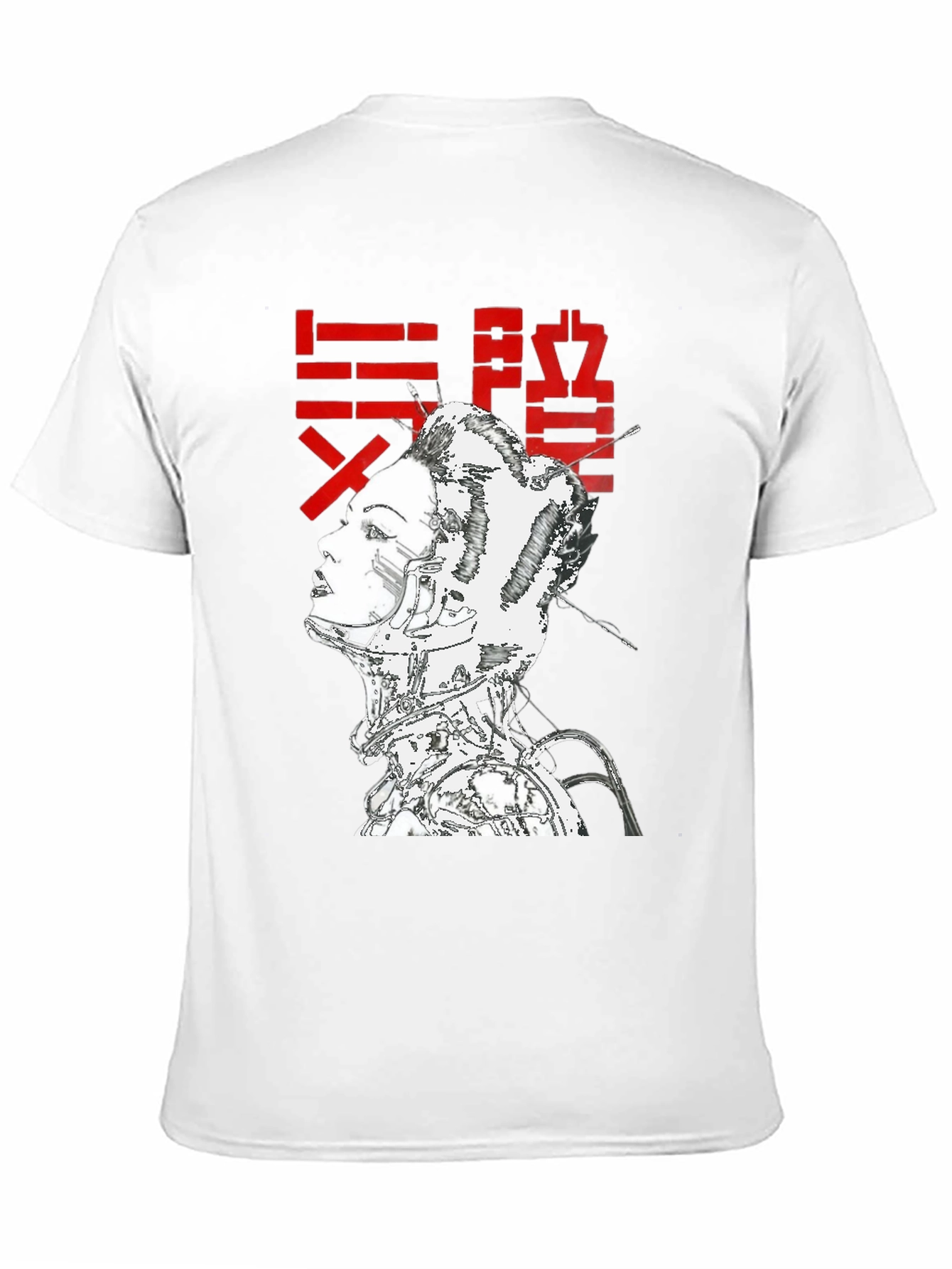 Black Cyberpunk Geisha Graphic T-Shirt - Black view 11