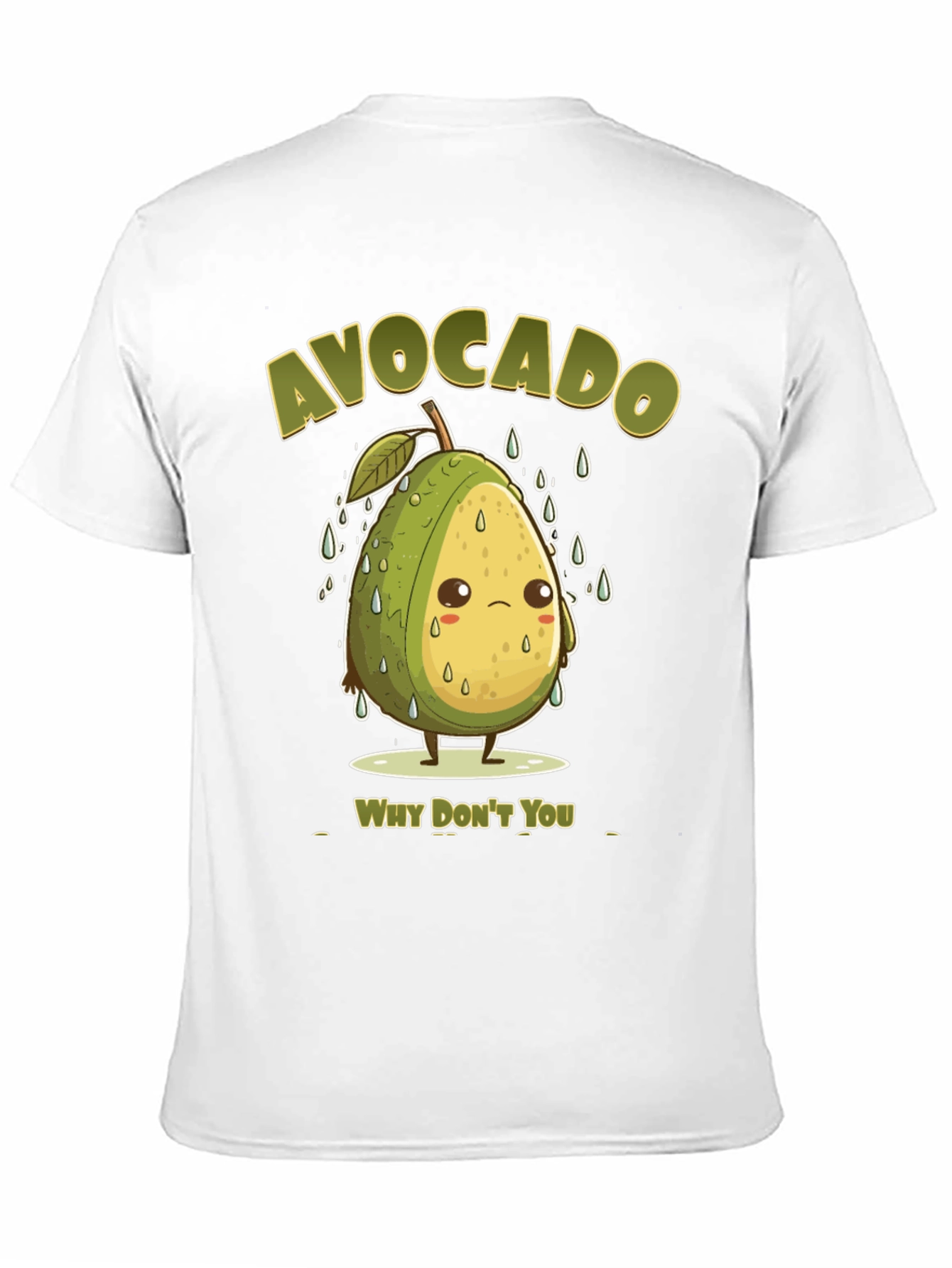 Black Sad Avocado Pun T-Shirt - Why Don't You? view 11