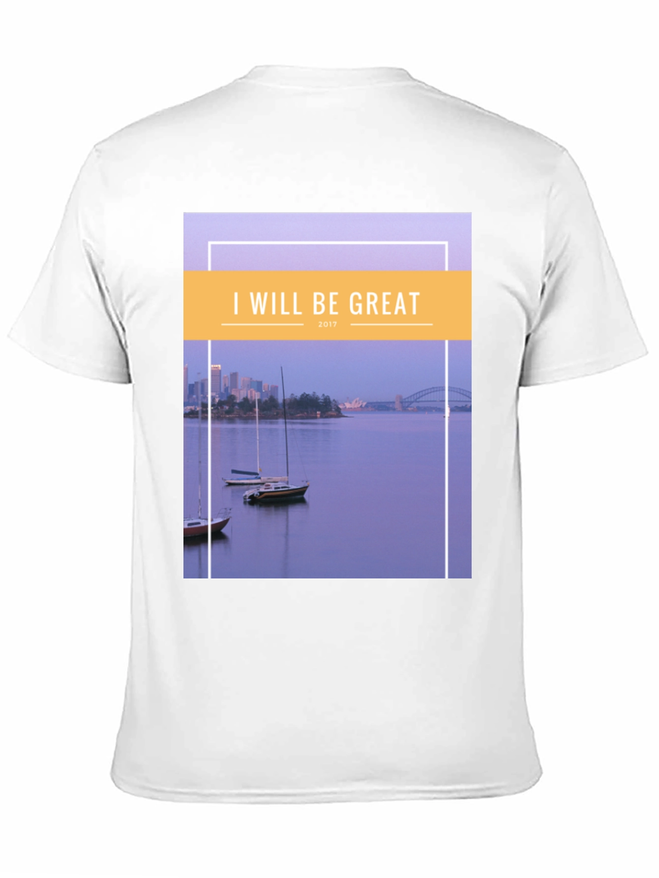 Black I Will Be Great T-Shirt: Sydney Harbour Design, Cotton Blend view 11