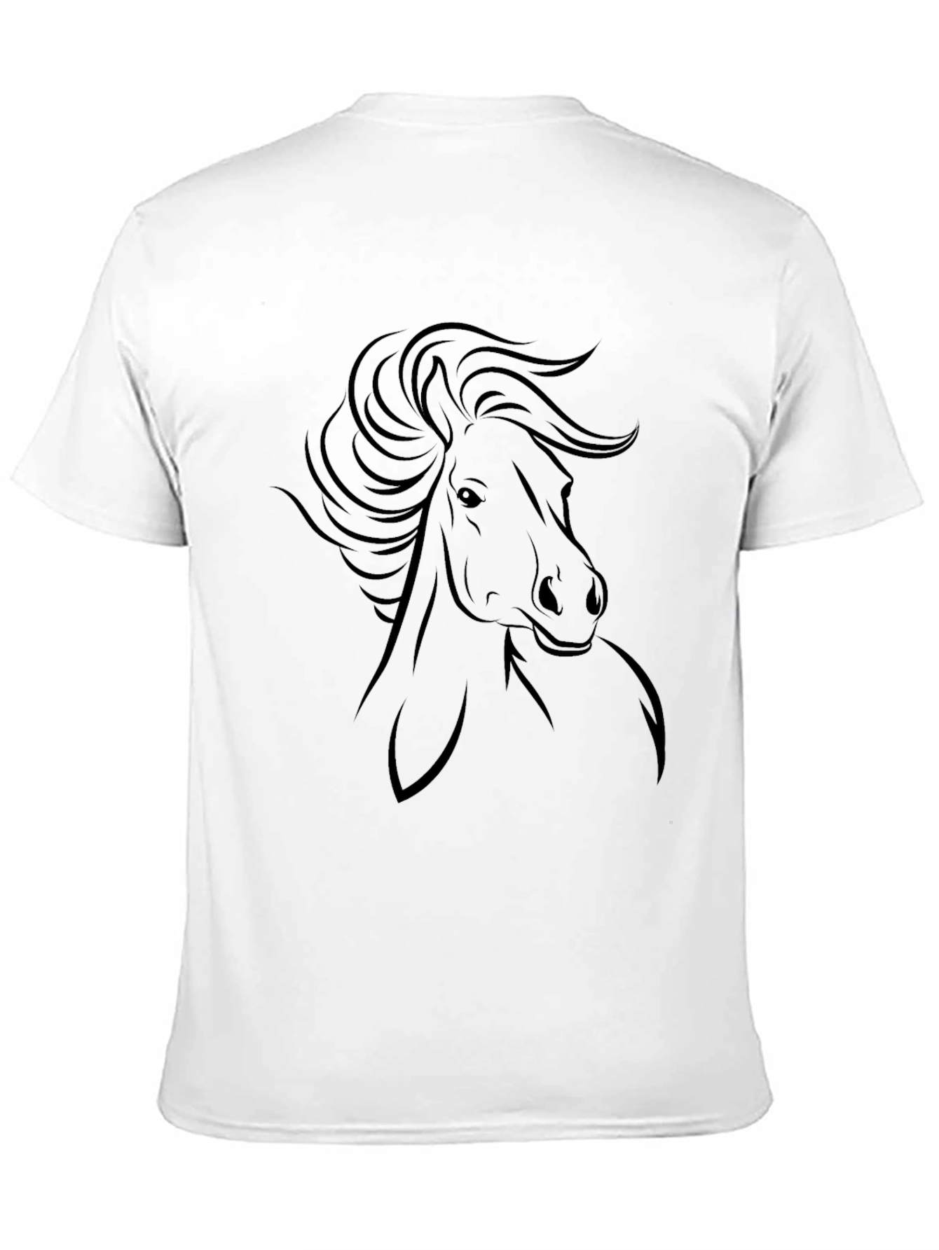 Black Horse Graphic Print Crew Neck T-Shirt view 11