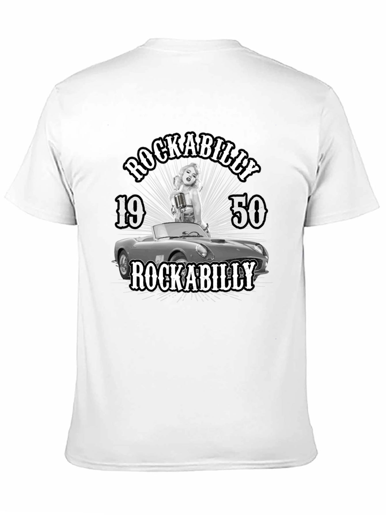 Black Rockabilly 1950s Graphic T-Shirt view 11