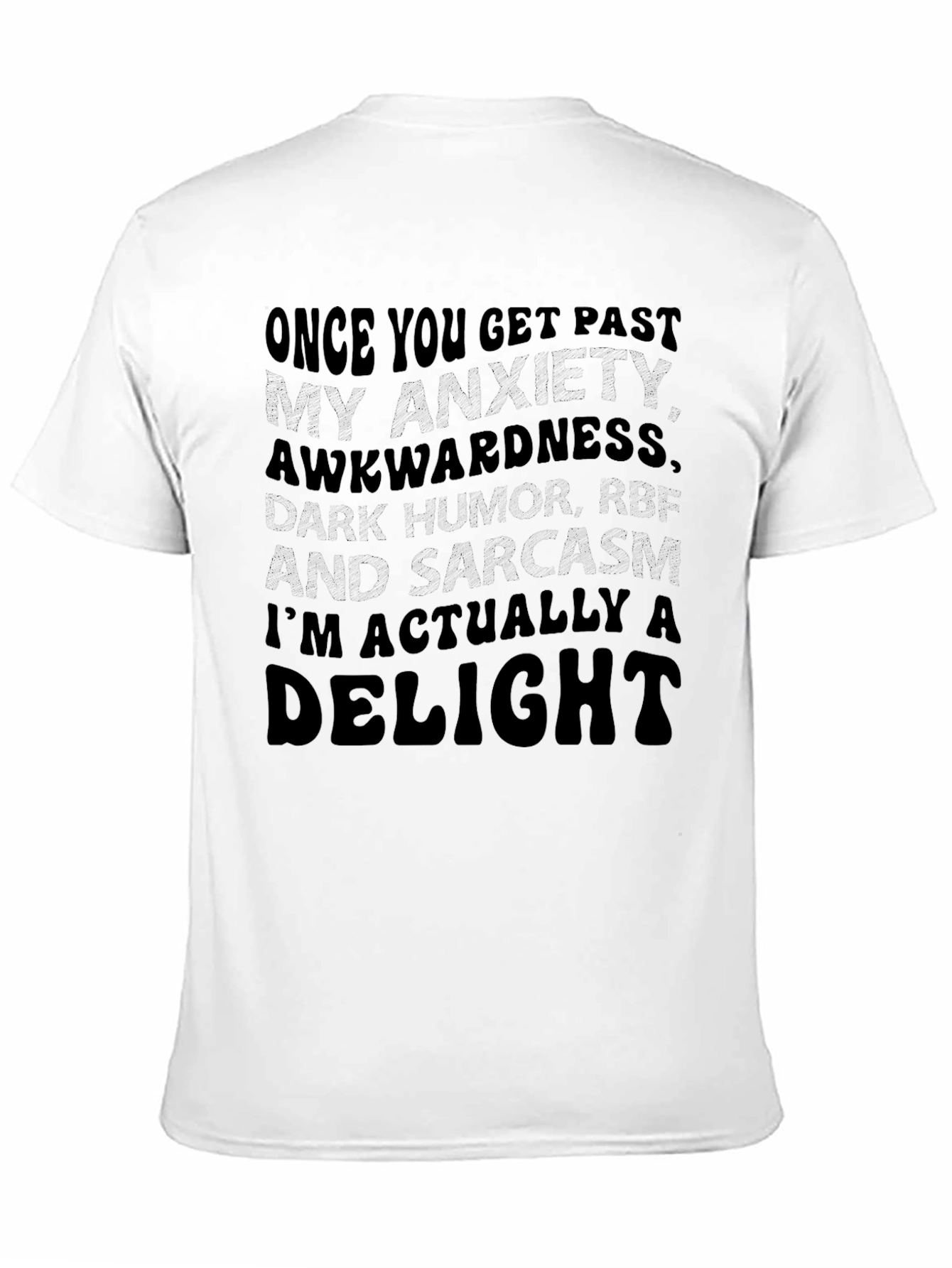 Black Anxiety Sarcasm Delight T-Shirt view 11