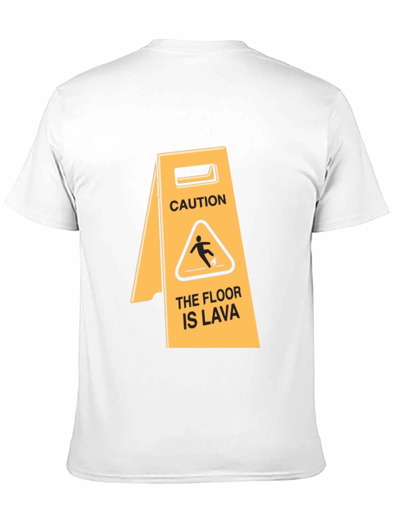 Black Caution: The Floor is Lava T-Shirt view 11