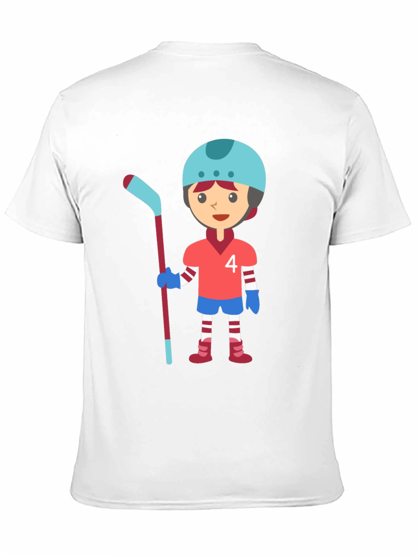 Black Cartoon Hockey Player Graphic T-Shirt view 11