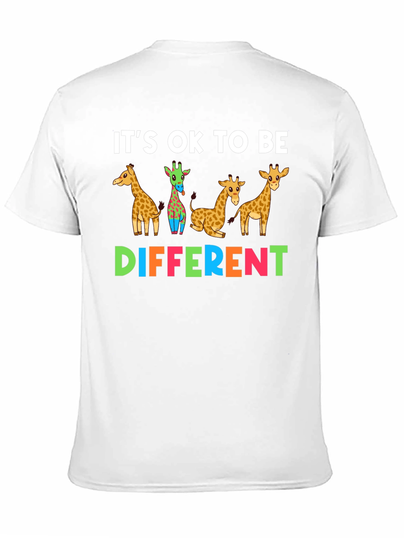 Black It's OK To Be Different Giraffe T-Shirt view 11