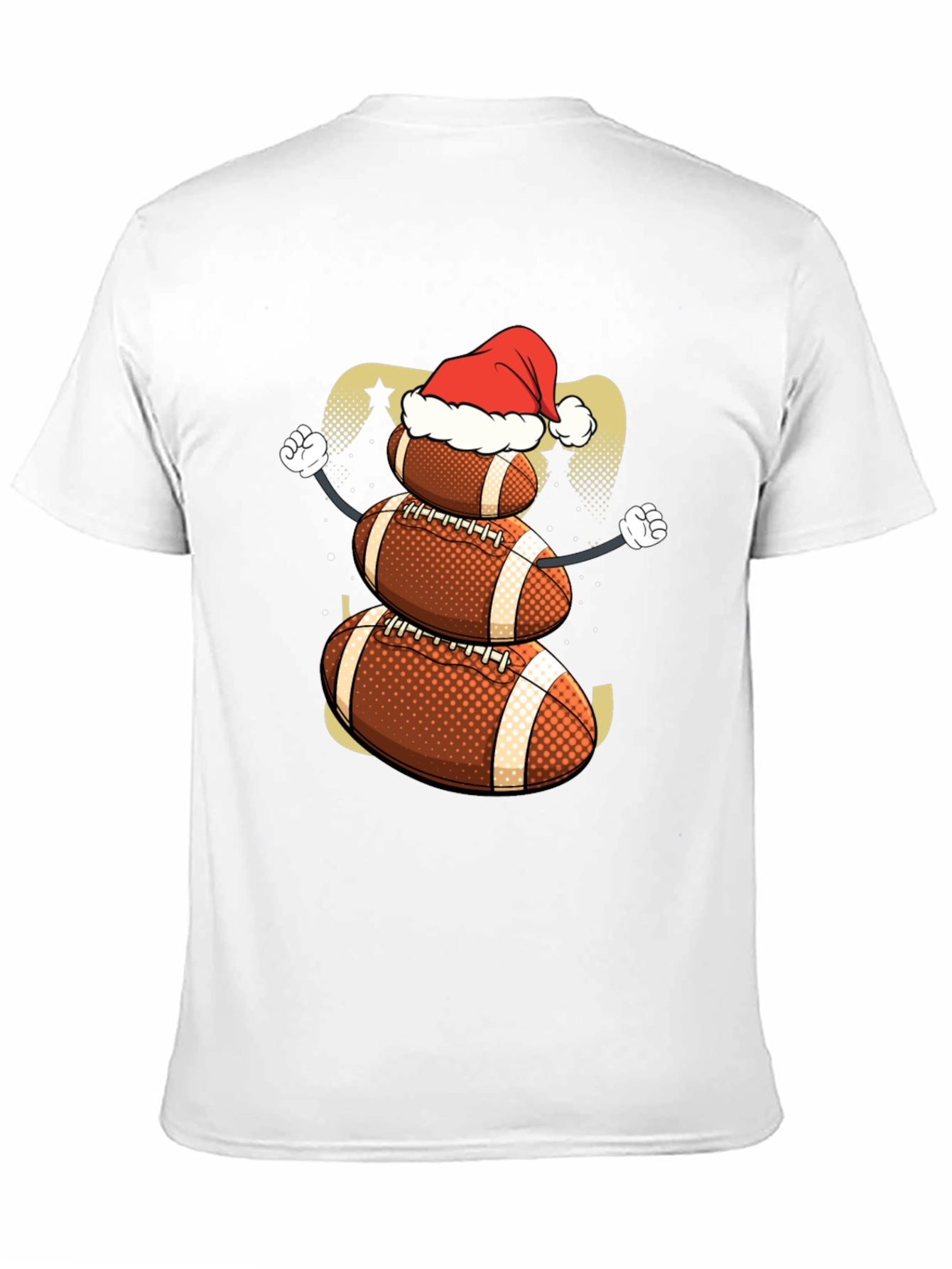Black Football Snowman Christmas T-Shirt view 11