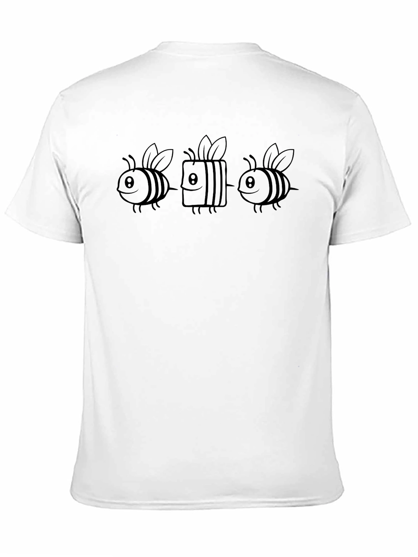 Black Funny Bee Graphic T-Shirt - Unisex view 11