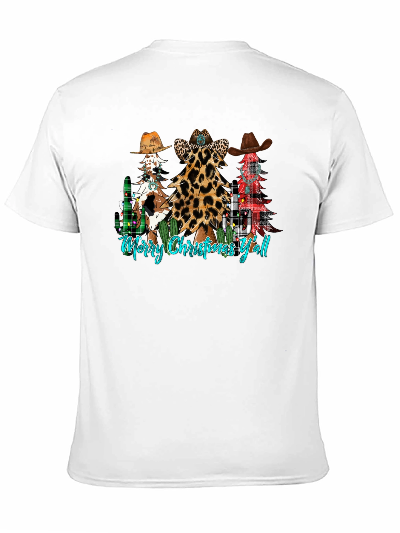 Black Merry Christmas Y'all T-Shirt view 11