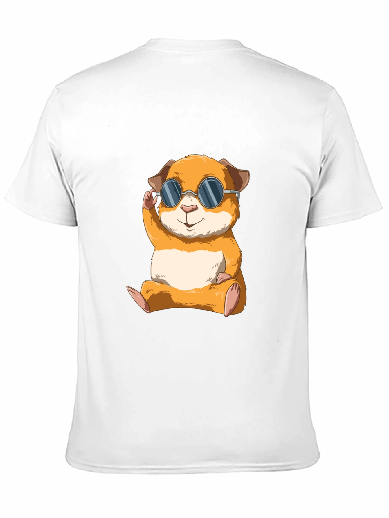 Black Cool Hamster Graphic Tee - Black Cotton T-Shirt view 11