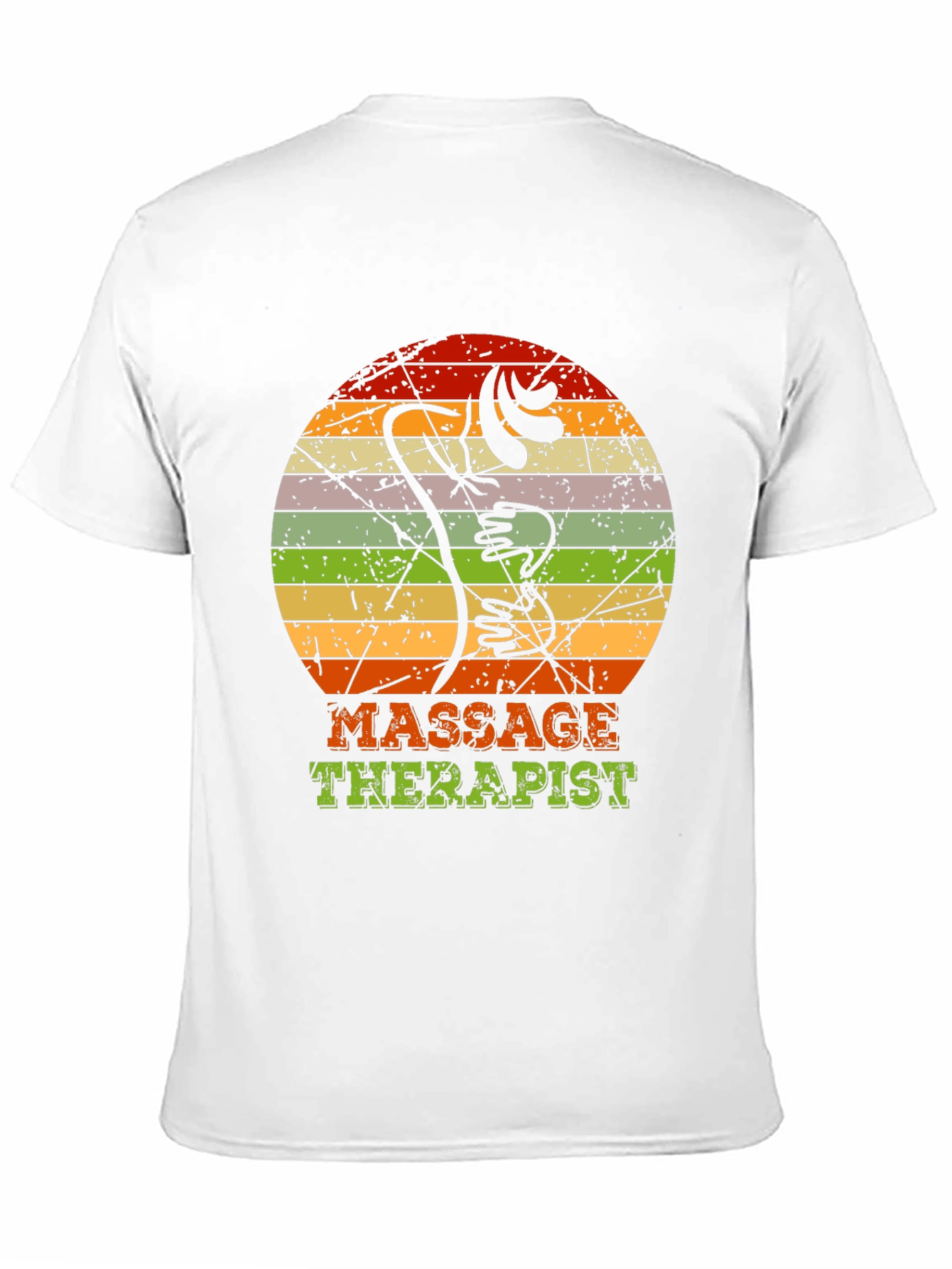 Black Massage Therapist Retro T-Shirt - Vintage Body Art view 11