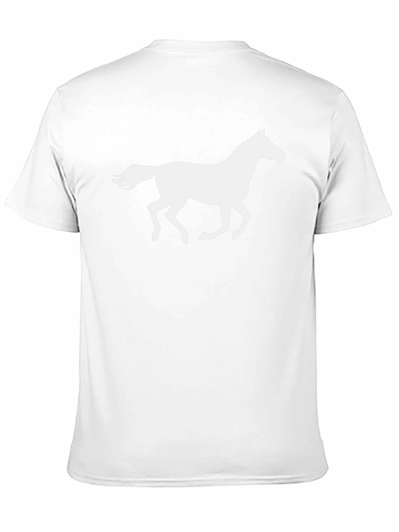 Black Black T-Shirt with White Horse Graphic view 11
