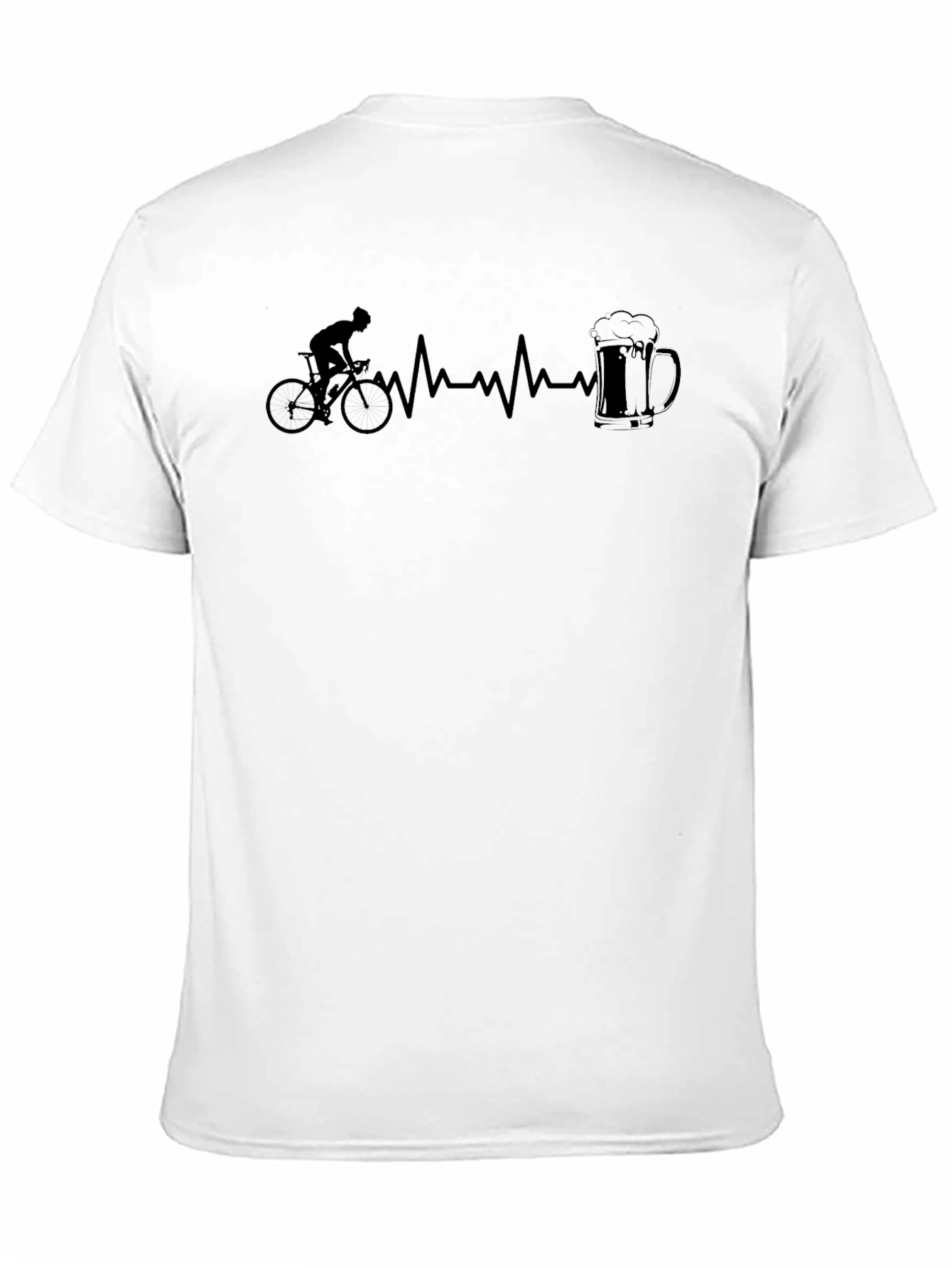 Black Cyclist Heartbeat Beer Mug Black T-Shirt view 11
