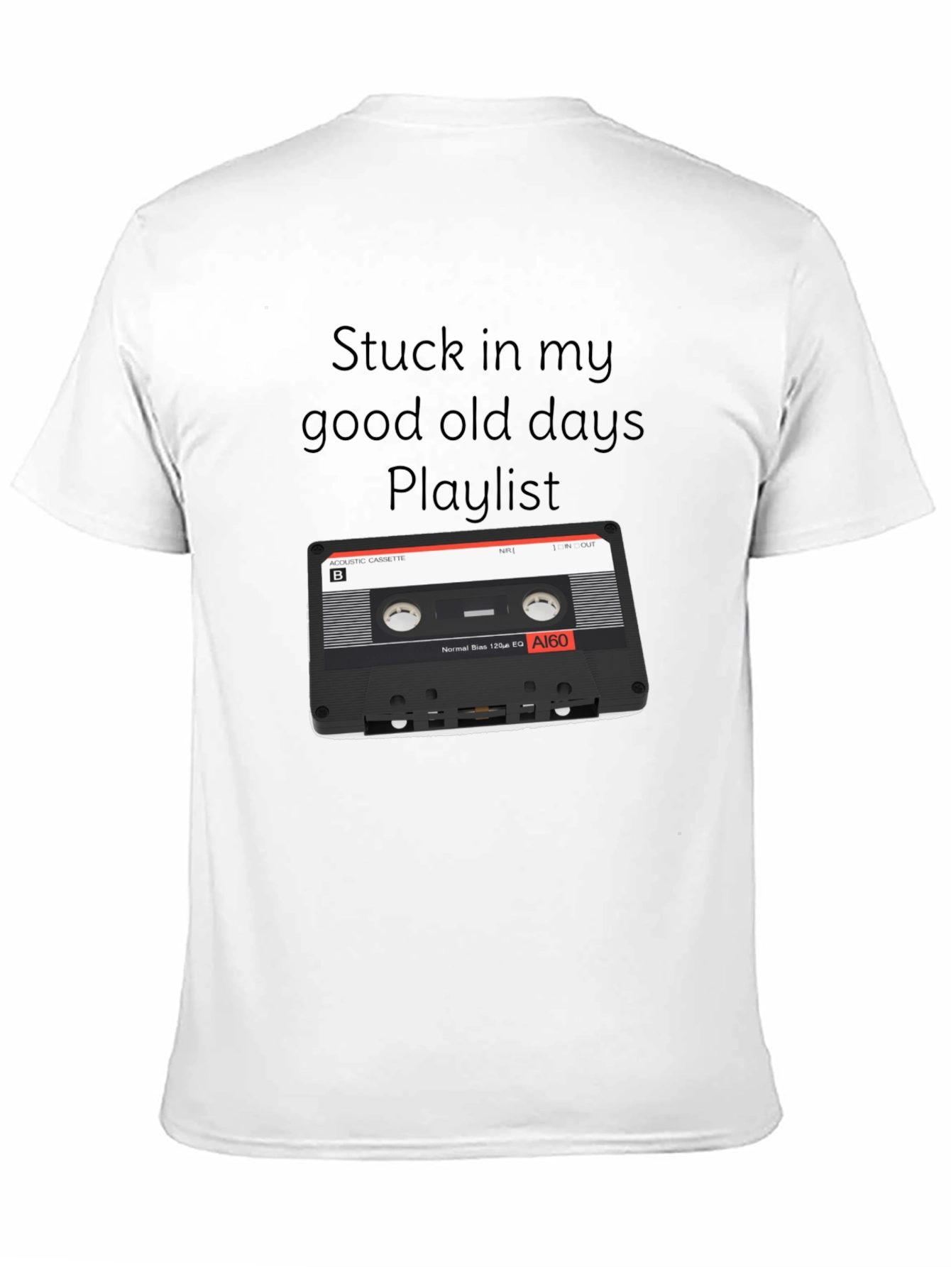 Black Retro Mixtape T-Shirt - Good Old Days Playlist view 11