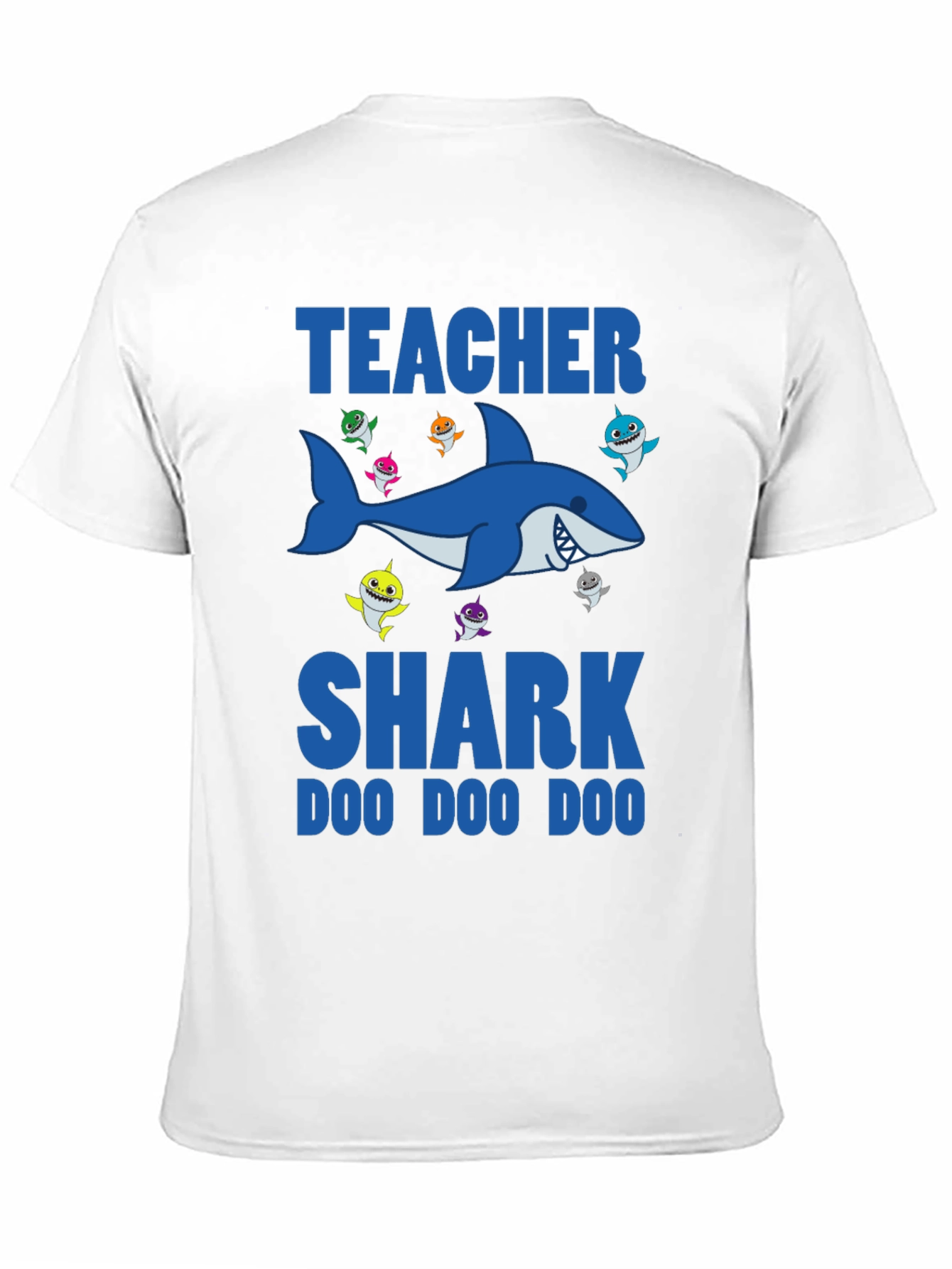 Black Teacher Shark T-Shirt - Doo Doo Doo - Black view 11