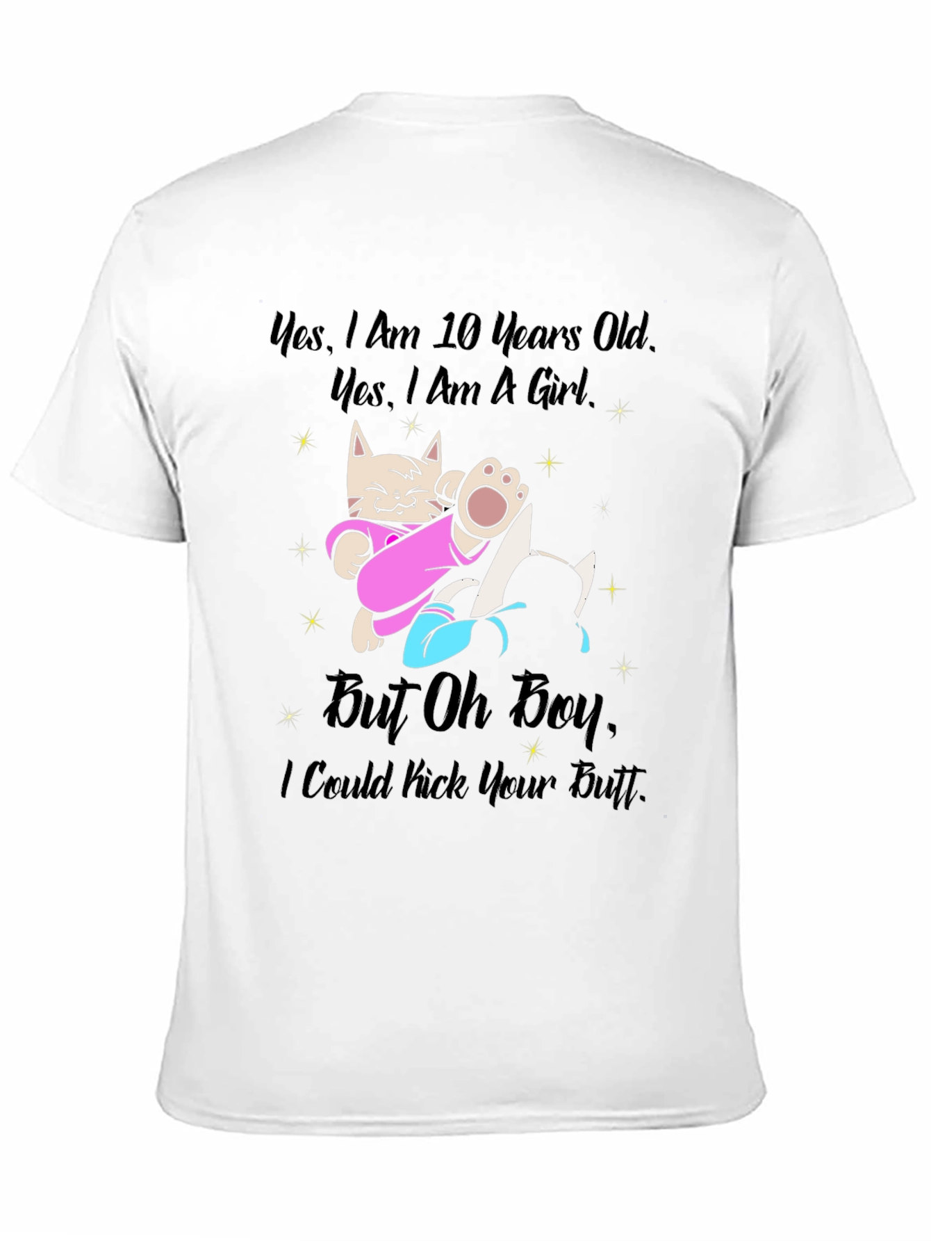 Black Funny Cat T-Shirt - Yes, I Am A Girl view 11