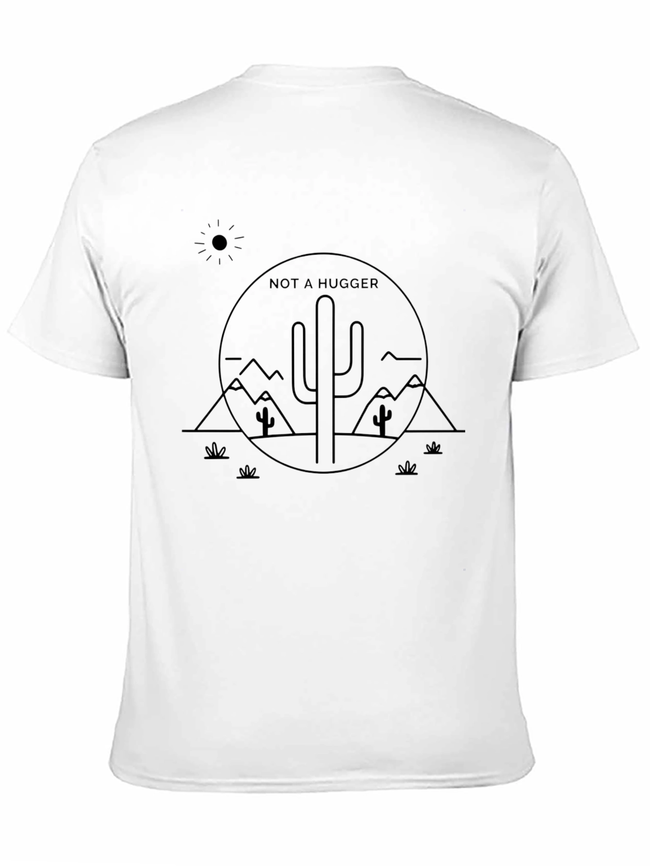 Black Not A Hugger Cactus Graphic Tee - Soft Black Cotton T-Shirt view 11