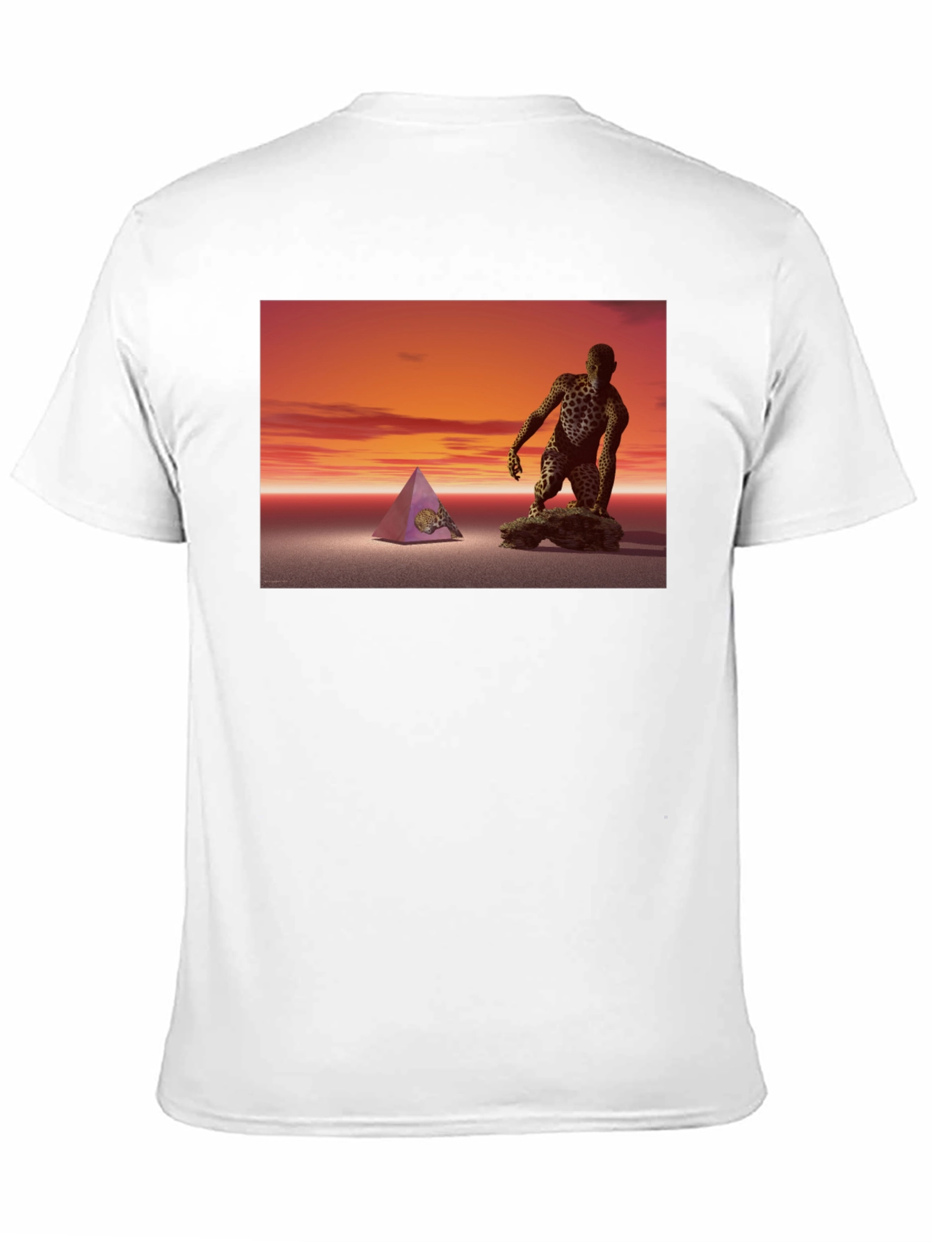 Black Surreal Pyramid & Figure Tee view 11
