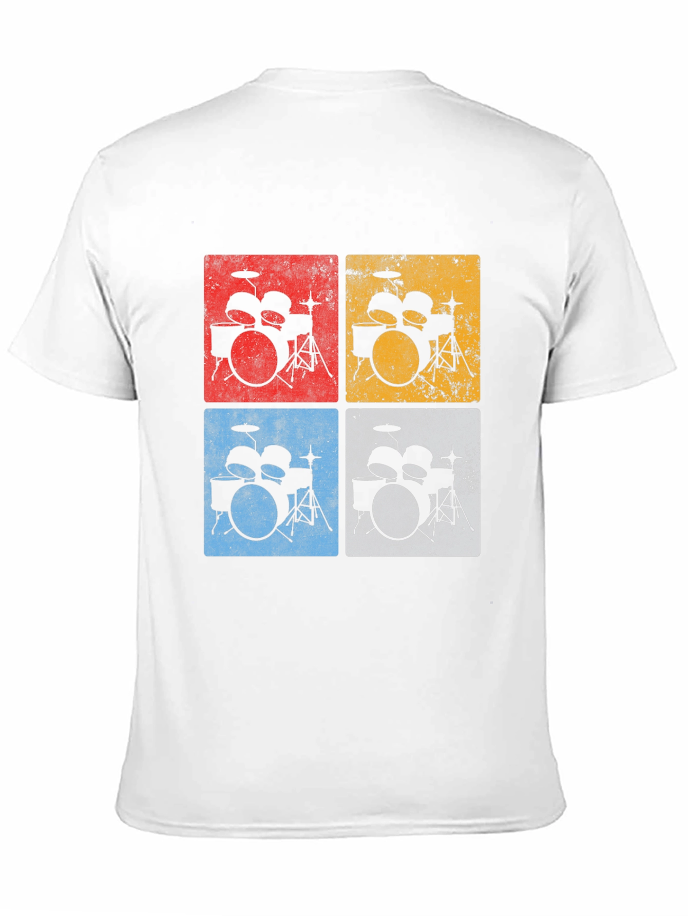 Black Retro Drum Kit T-Shirt - Musician's Tee view 11