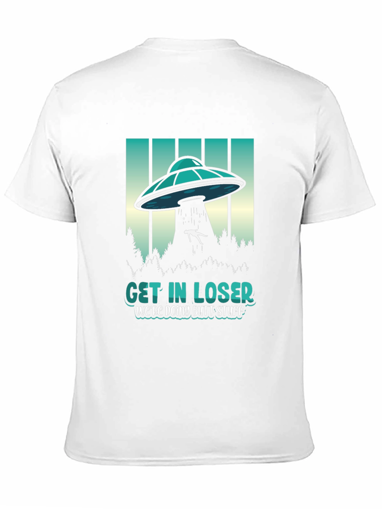 Black Get In Loser Graphic Tee - UFO Abduction Humor view 11