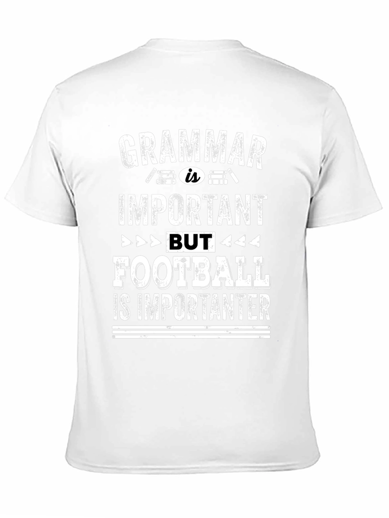 Black Grammar vs Football Funny Graphic Tee view 11