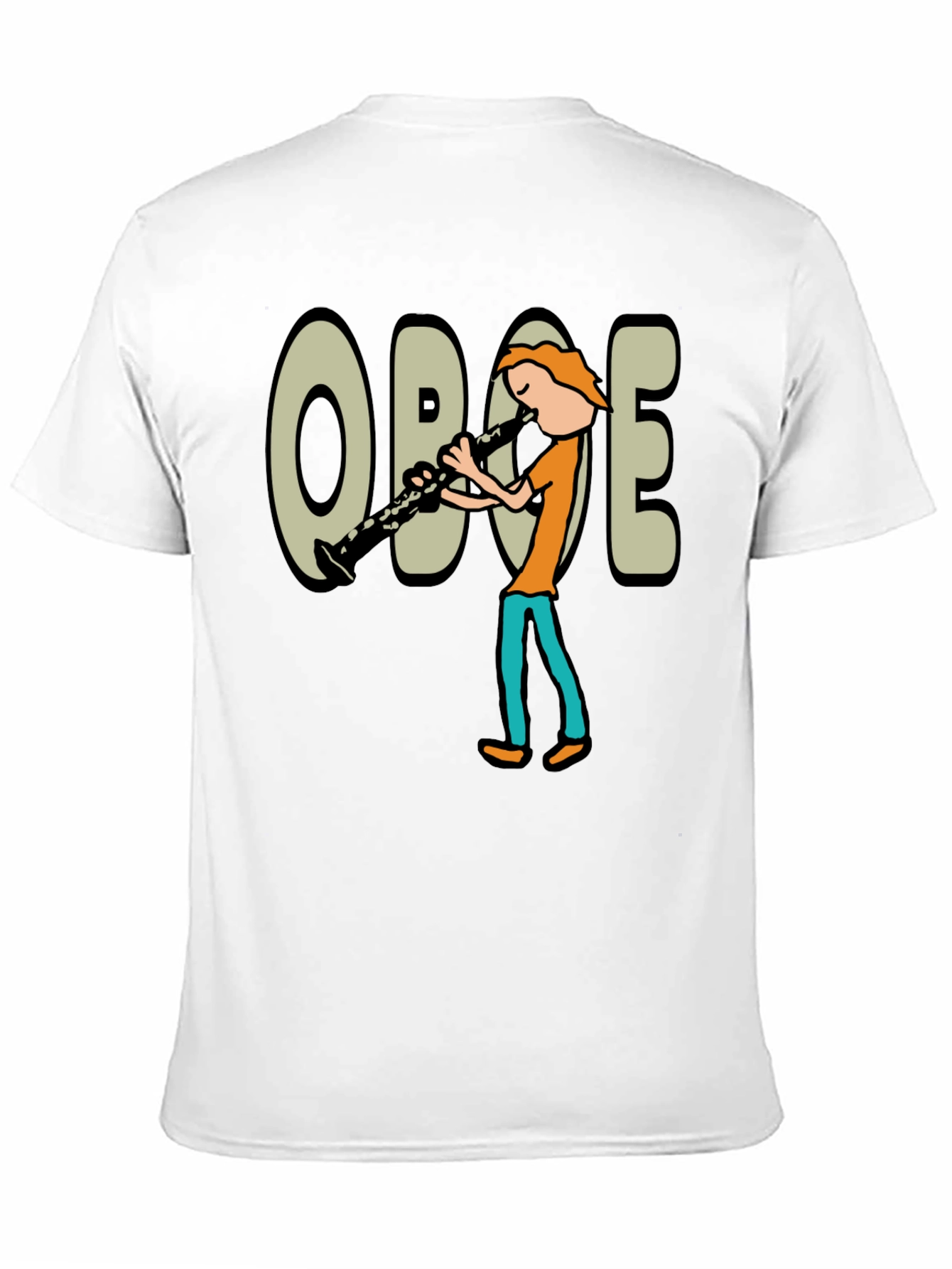 Black Oboe Cartoon Graphic T-Shirt view 11