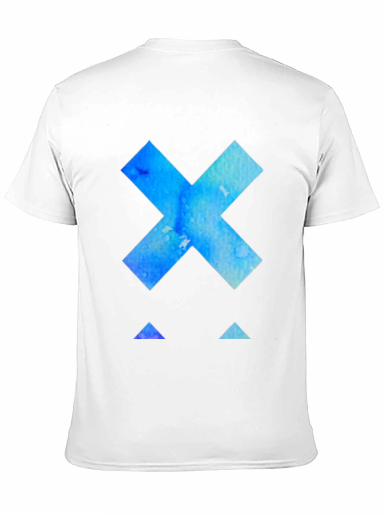 Black Geometric Blue Watercolor Graphic Tee - Modern Design view 11