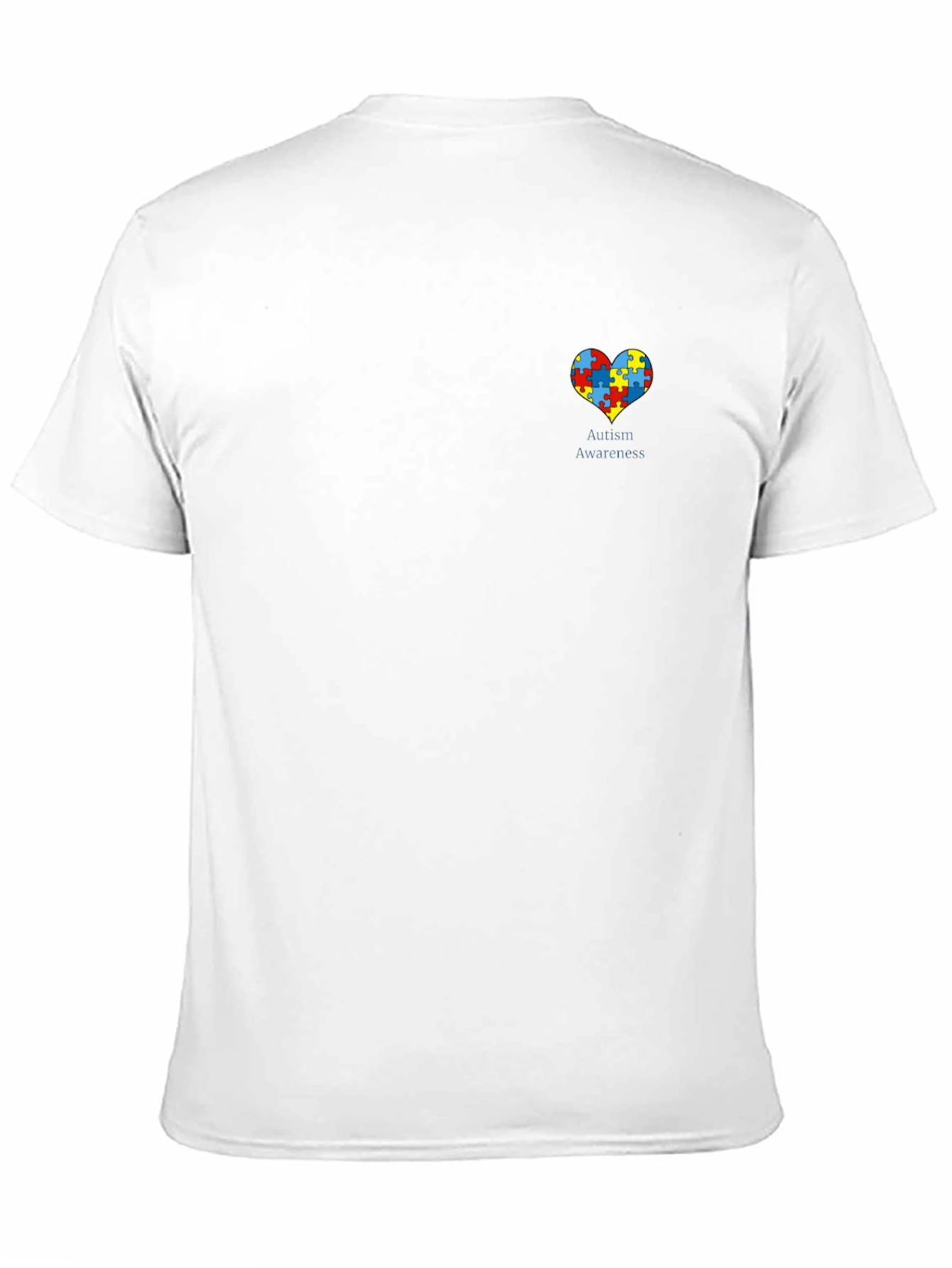Black Autism Awareness Puzzle Heart Graphic Tee - Black view 11