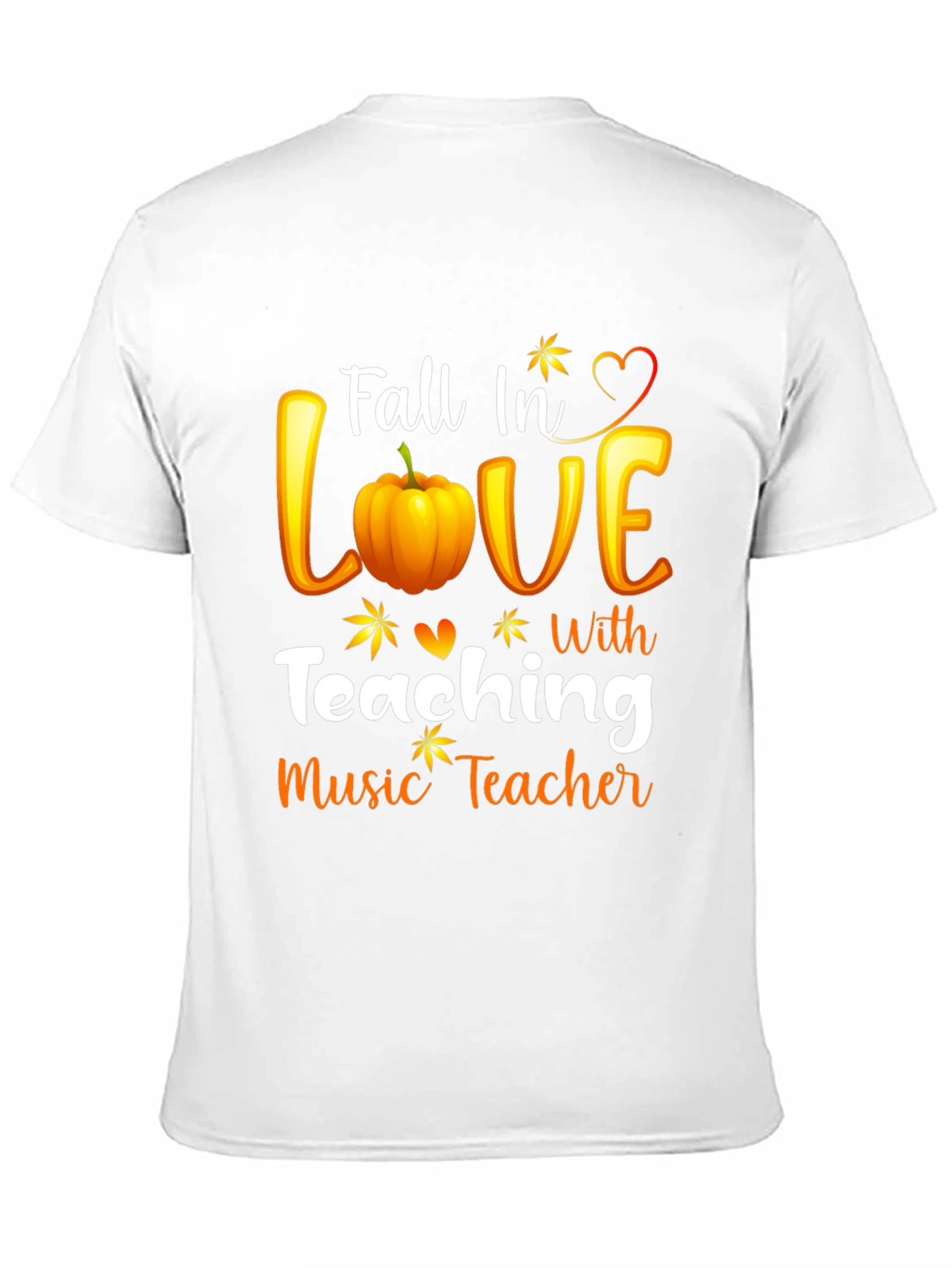 Black Fall In Love Teaching Music Teacher Black T-Shirt view 11