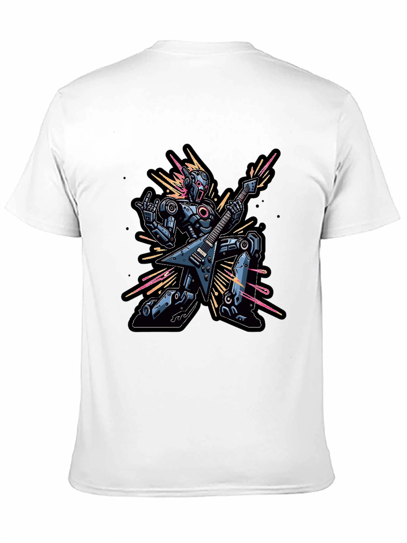 Black Robot Guitarist Graphic Tee - Black view 11
