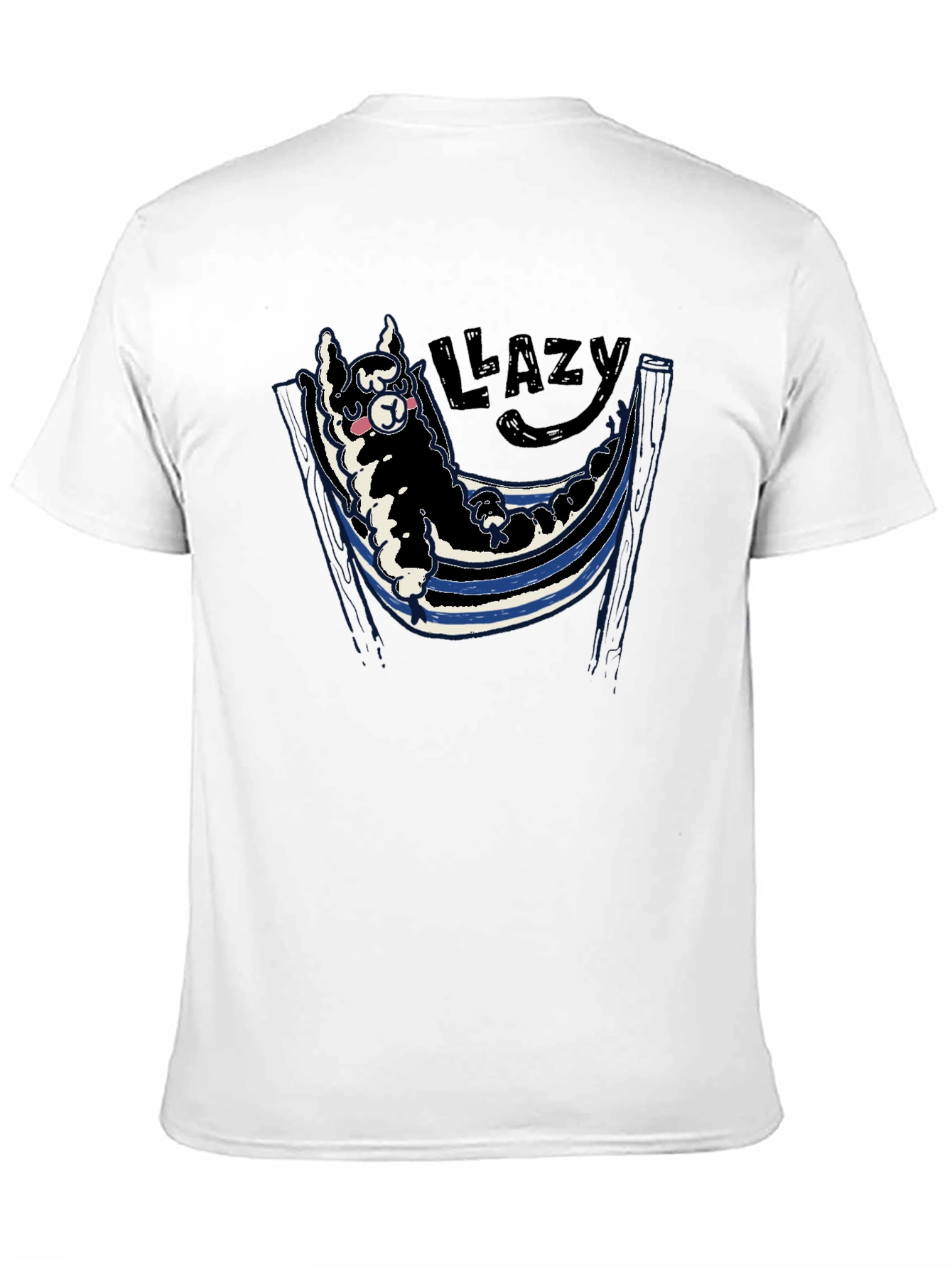 Black Lazy Llama Hammock Graphic Tee - Soft Cotton Blend view 11
