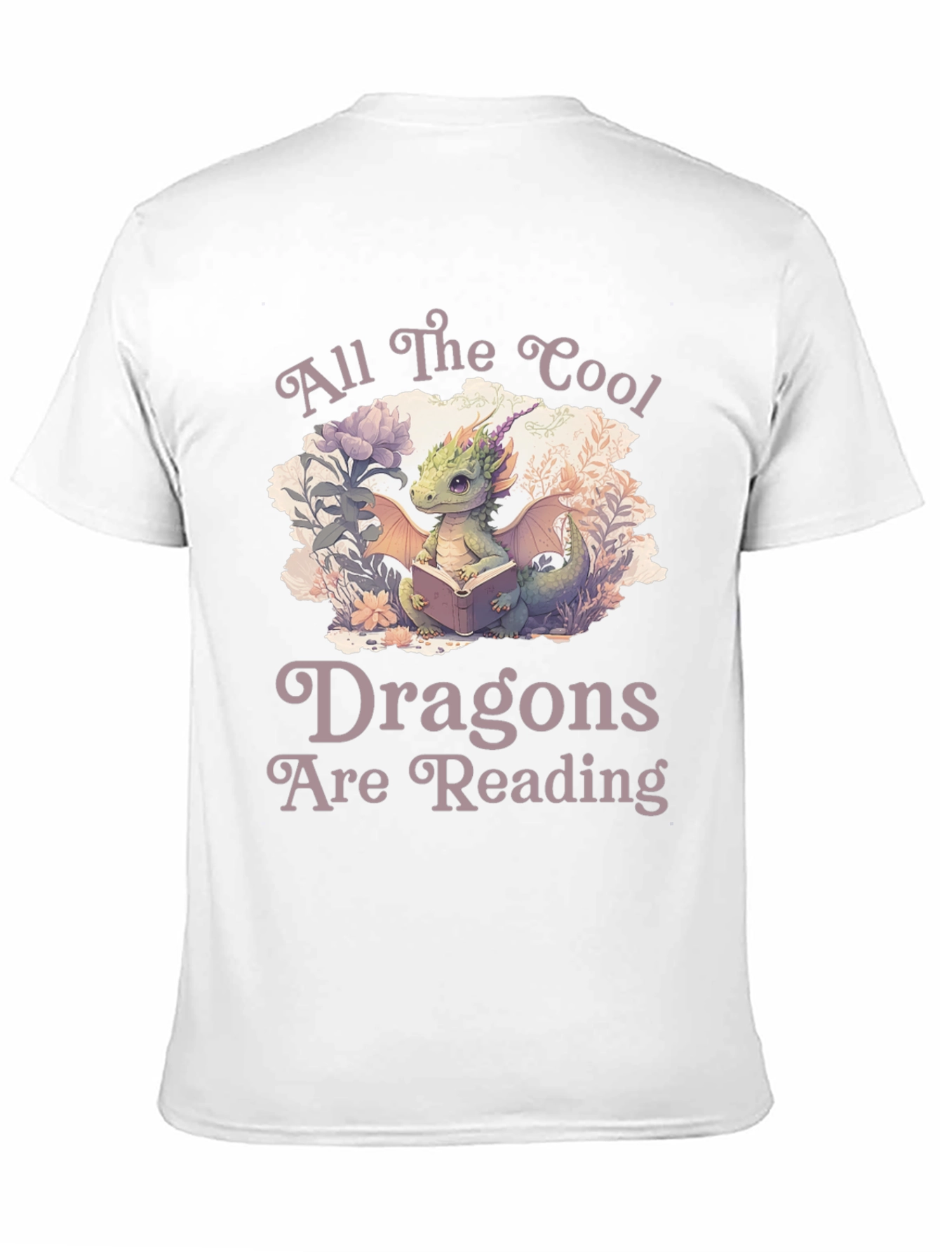Black Cool Dragons Reading Black T-Shirt view 11