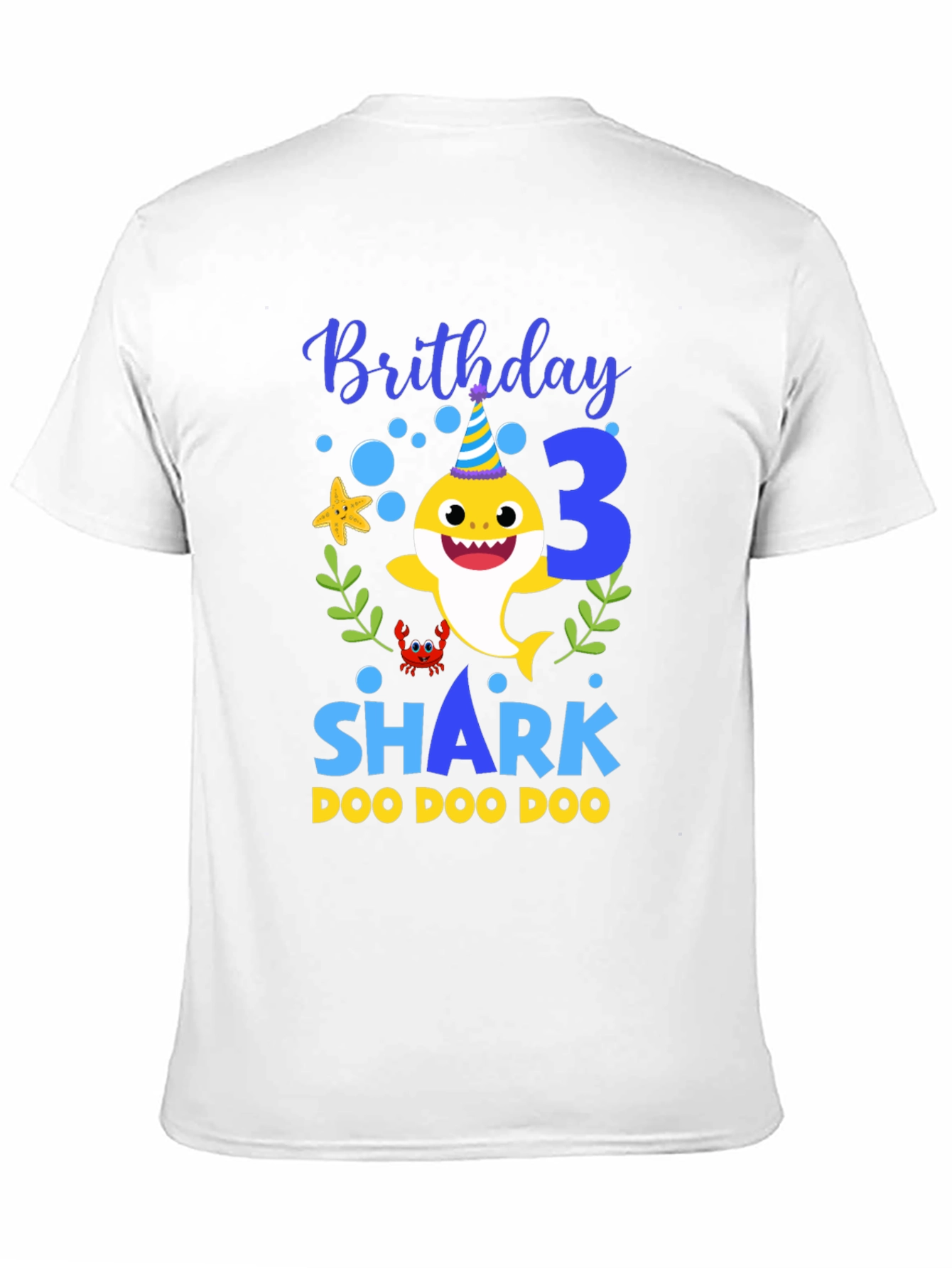 Black Birthday Shark T-Shirt, 3rd Birthday view 11