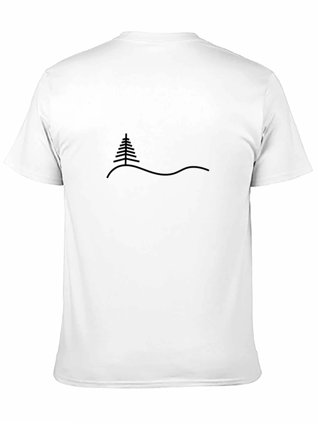 Black Minimalist Tree Graphic Black T-Shirt view 11