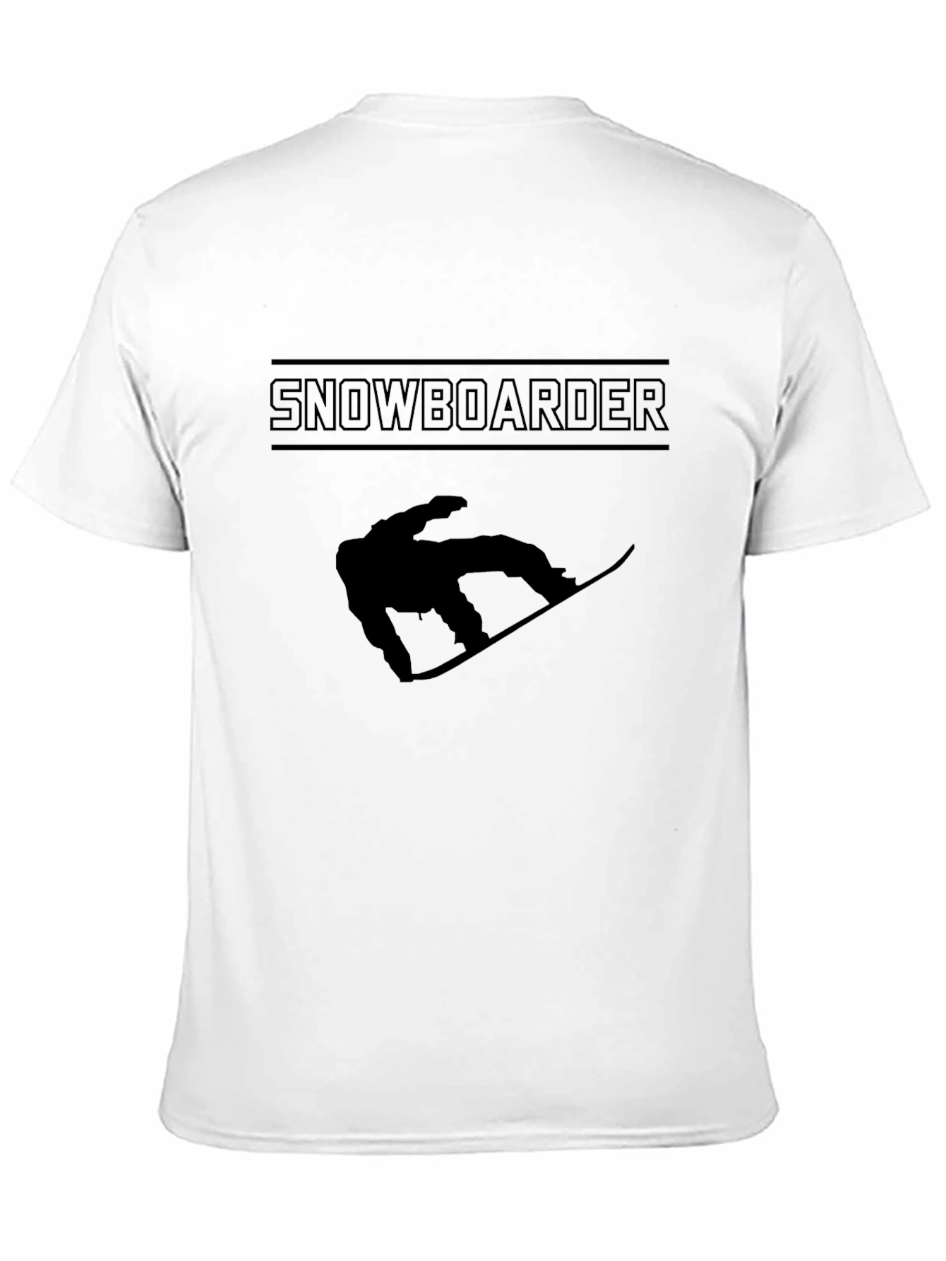 Black Snowboarder Graphic Tee - Black Cotton Casual T-Shirt view 11