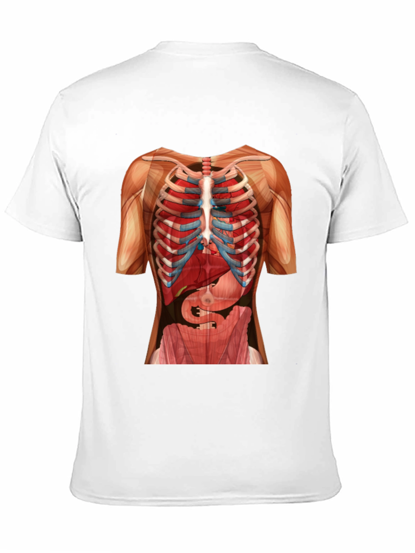 Black Anatomy Skeleton Rib Cage T-Shirt view 11