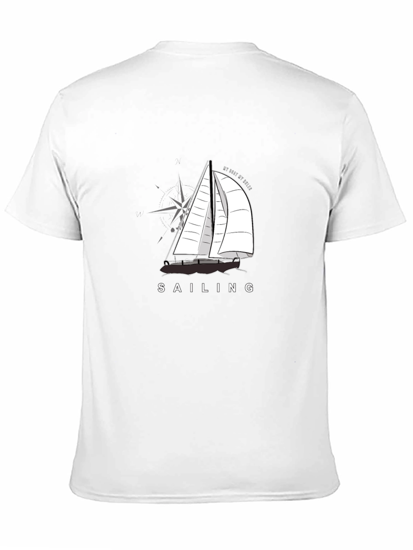 Black Sailing T-Shirt - "My Boat, My Rules" Graphic Tee view 11