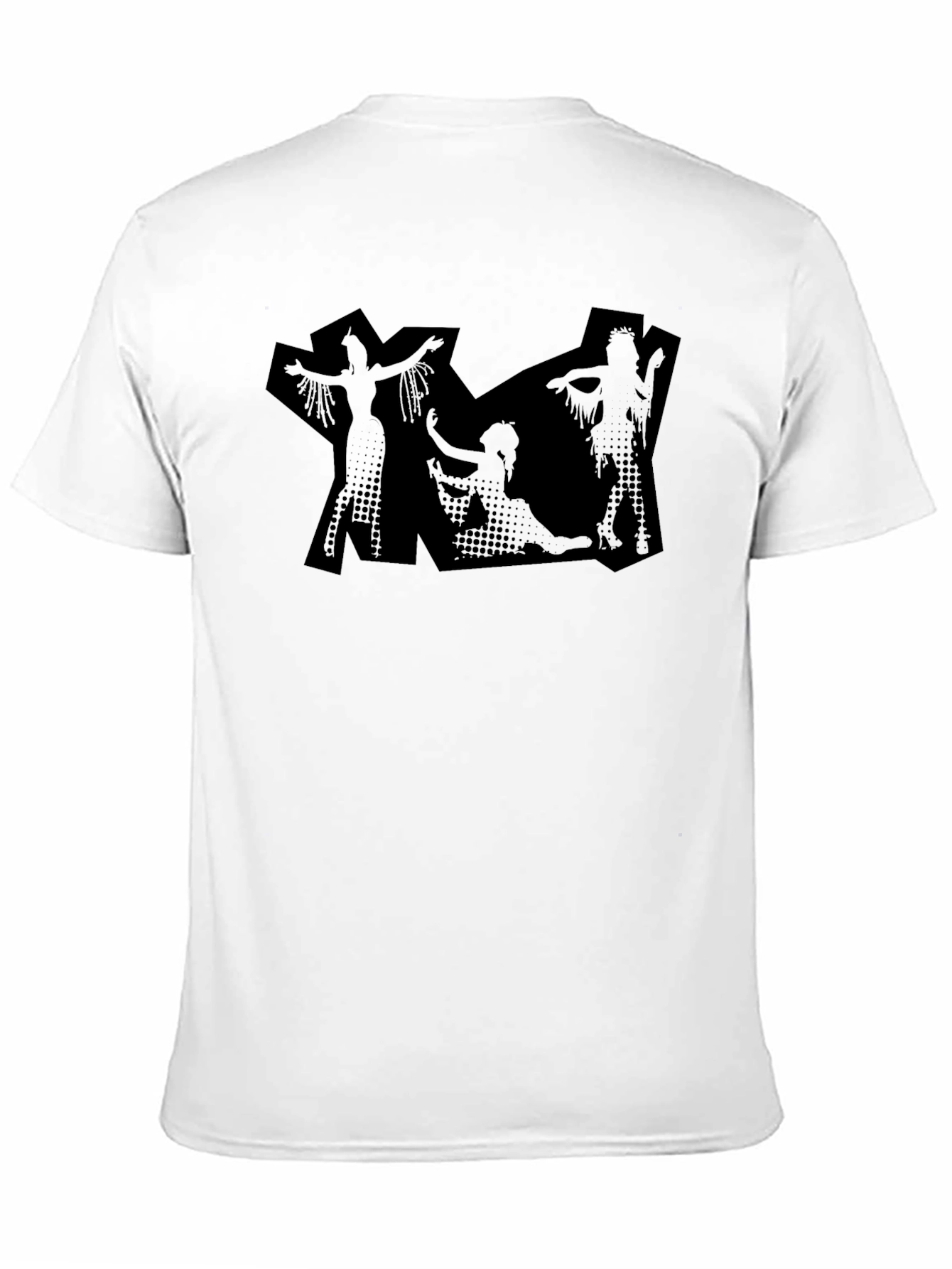 Black Black Graphic Print Tee - Modern Silhouette Design view 11