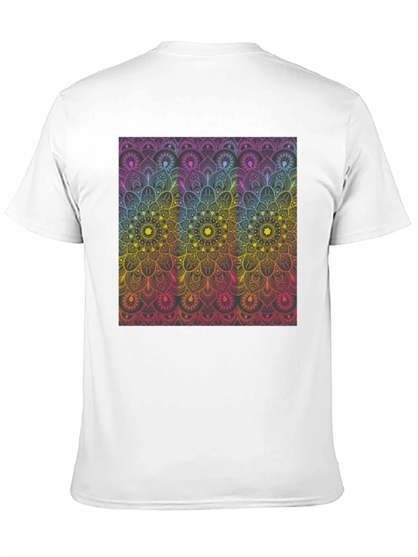 Black Colorful Mandala Graphic Print Black T-Shirt view 11