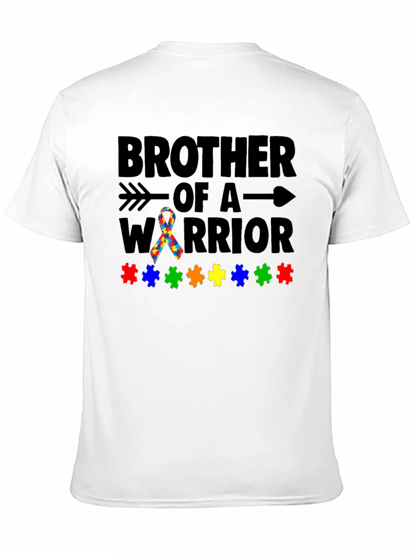 Black Brother of a Warrior Autism Awareness T-Shirt view 11