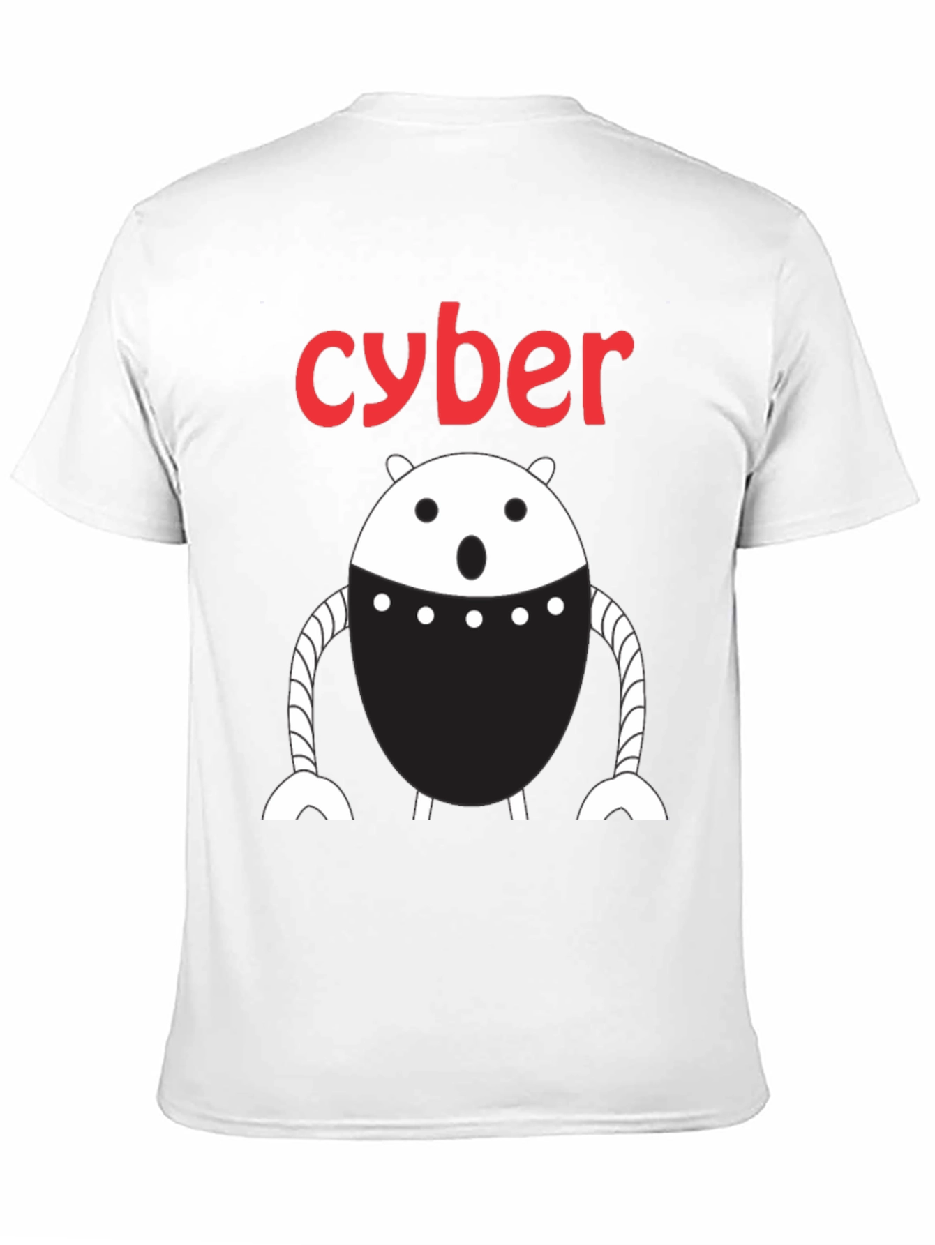 Black Cyber Robot Graphic T-Shirt - Black view 11