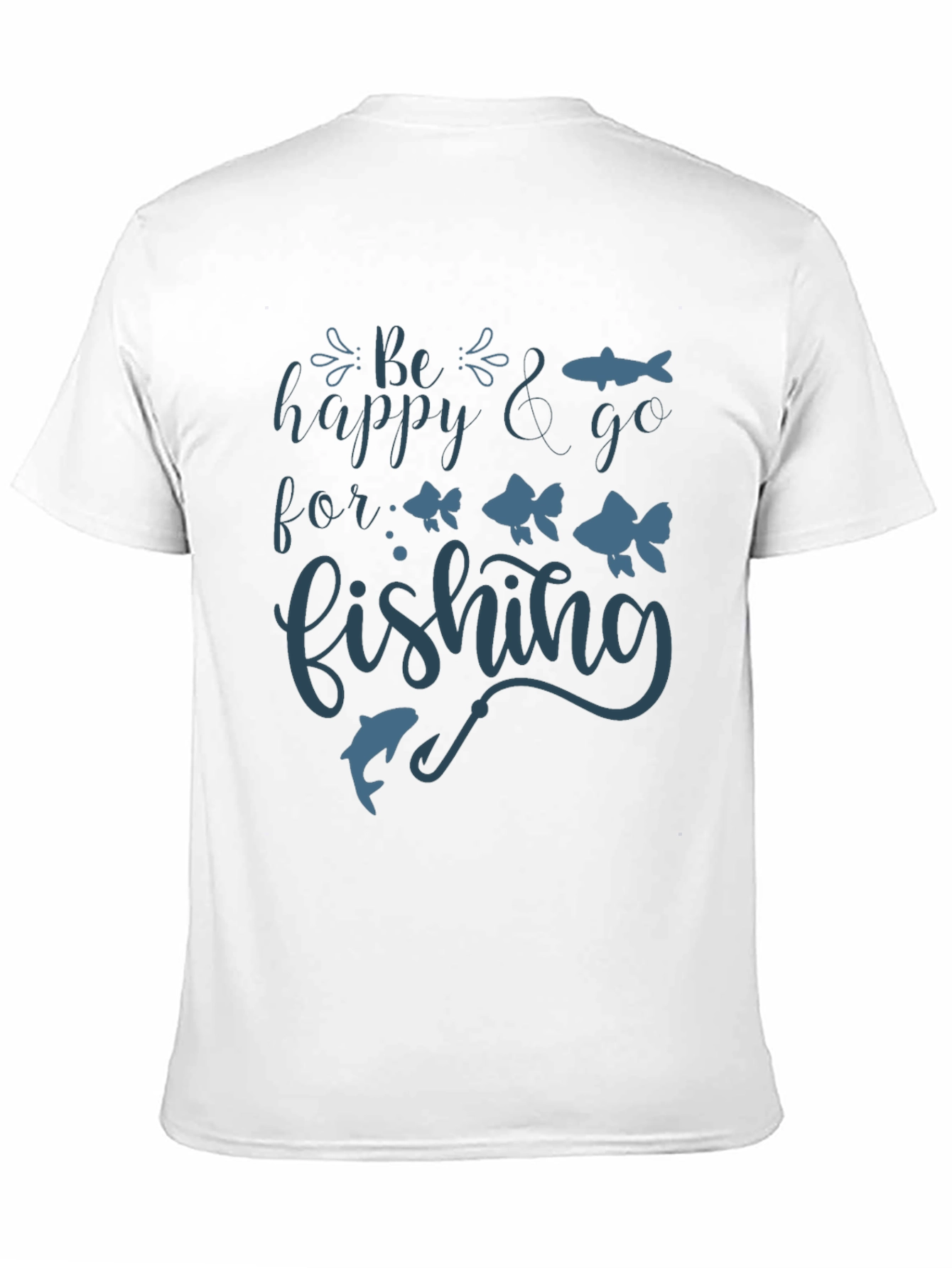 Black Be Happy & Go Fishing Graphic Tee view 11